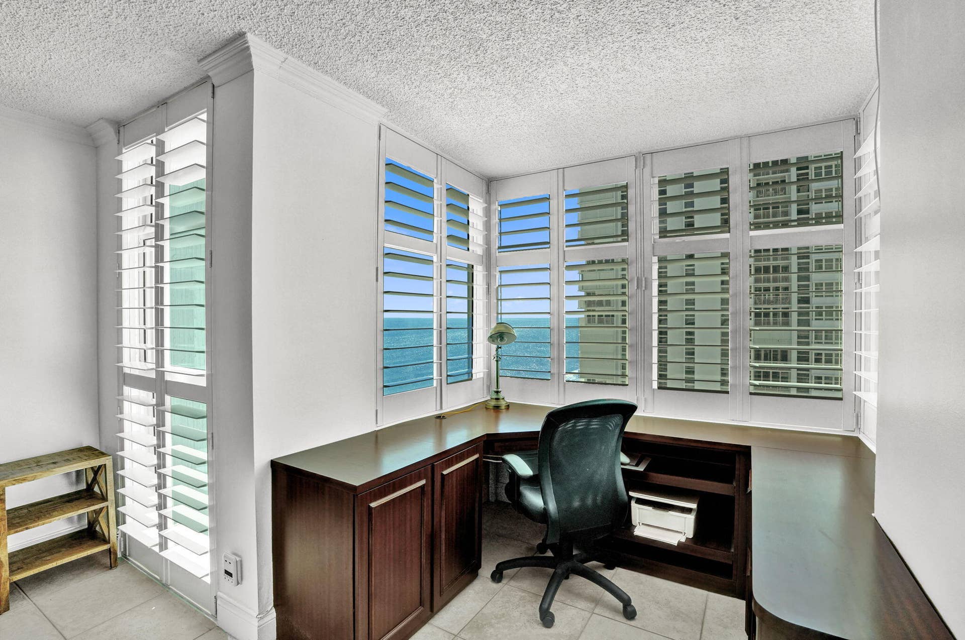 Desk area in 2nd bedroom with water view