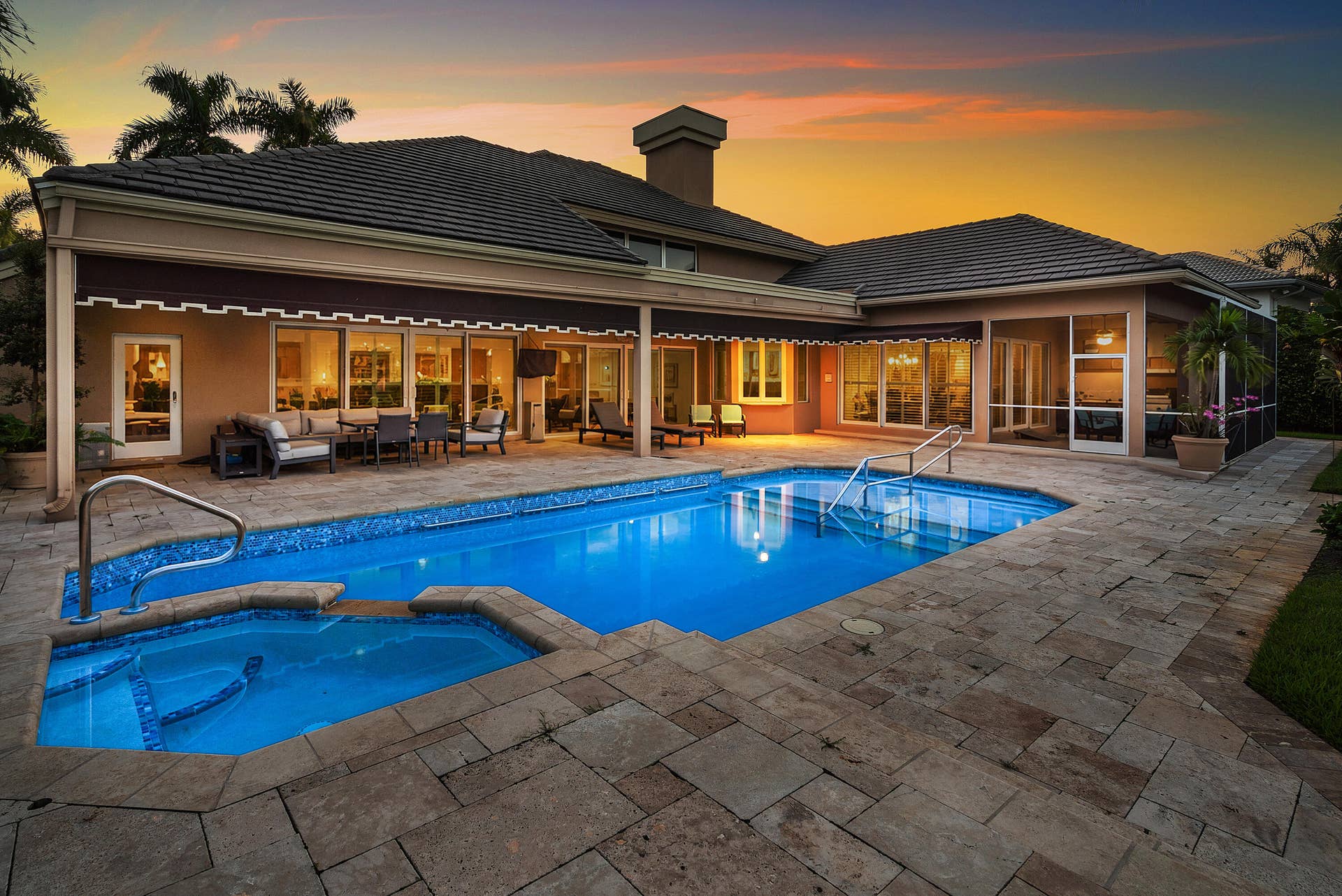 7235 QUEENFERRY Circle, Boca Raton, FL 33496 Exterior Back - Twilight