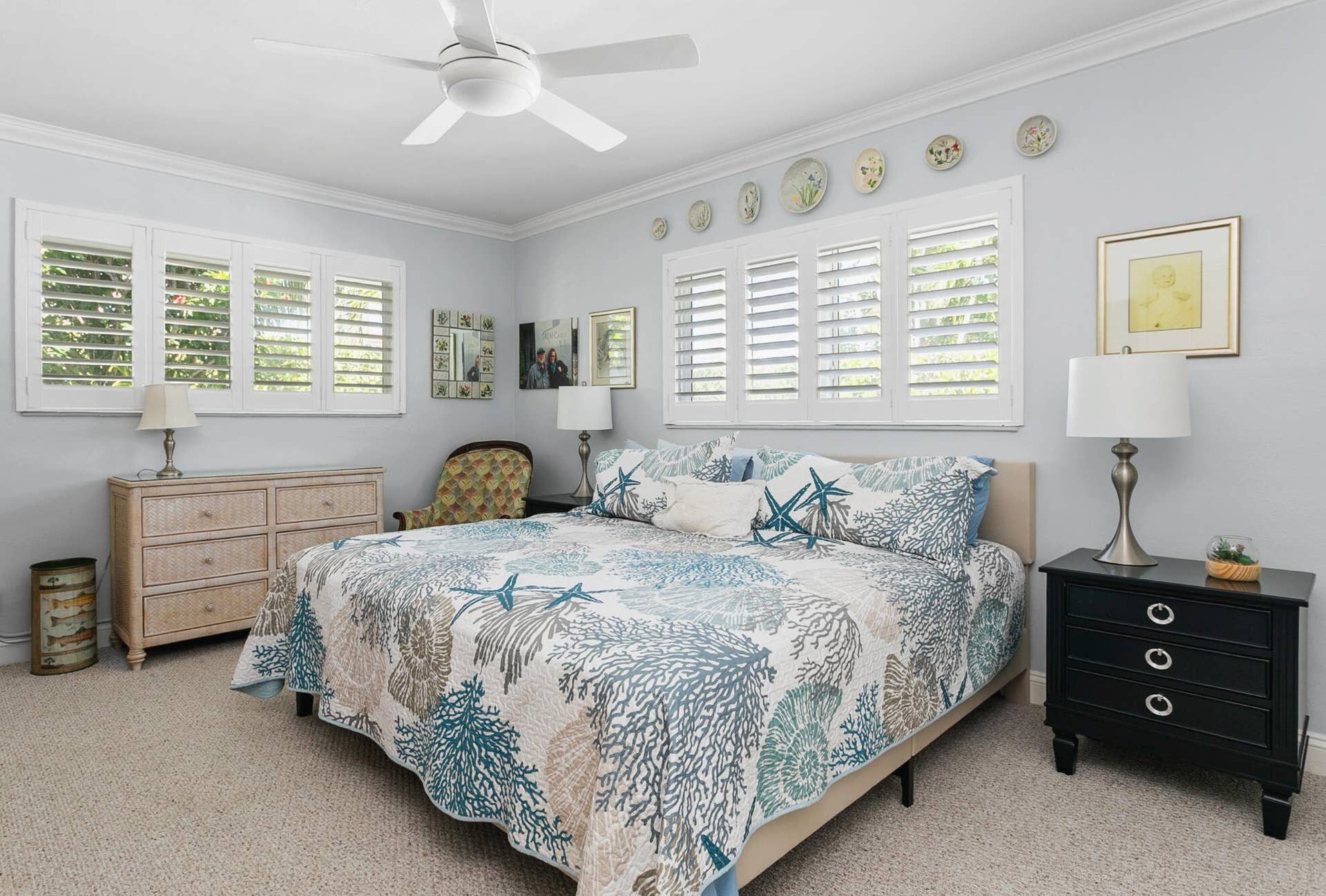 2607 SE 21ST Street, Fort Lauderdale, FL 33316 Master Bedroom with En Suite Bathroom, white plantation shutters
