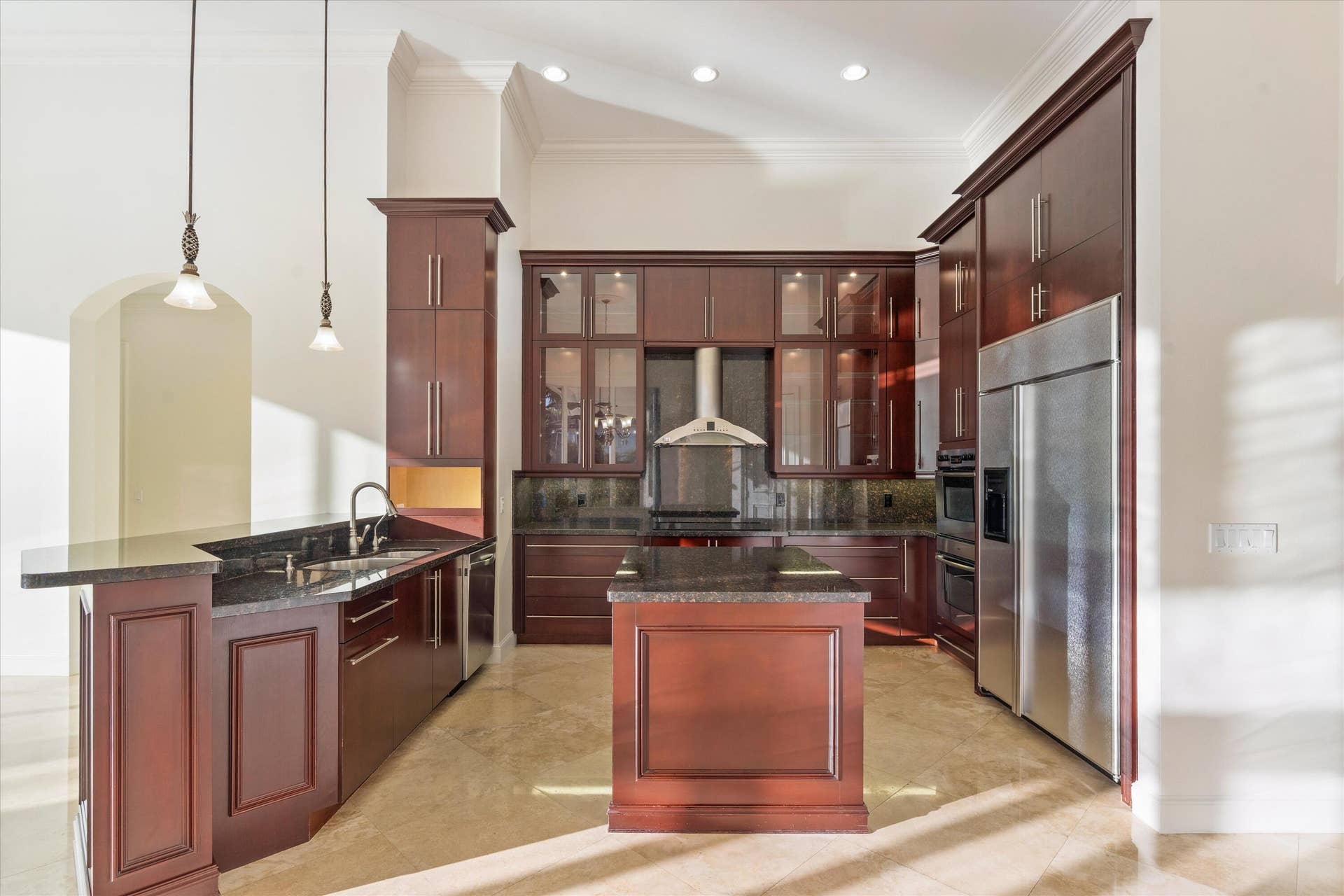 Kitchen w Double Stacked Cabinets