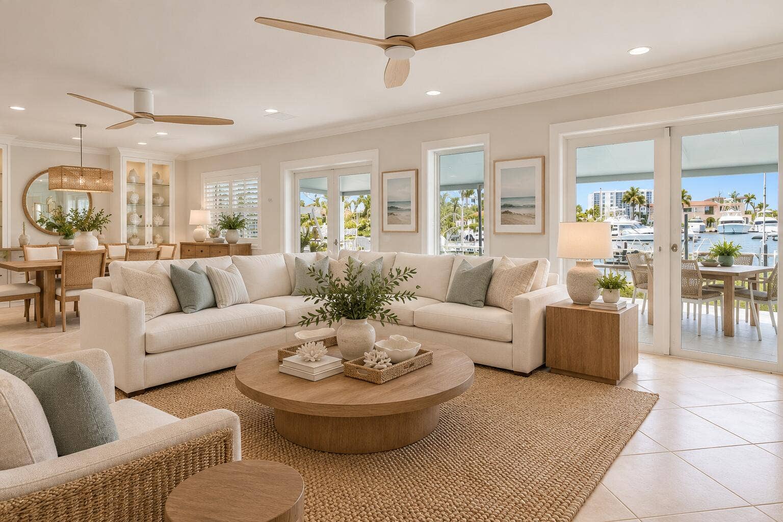 110 Shore Drive, Riviera Beach, FL 33404 Bright Coastal Living Room with Marina V