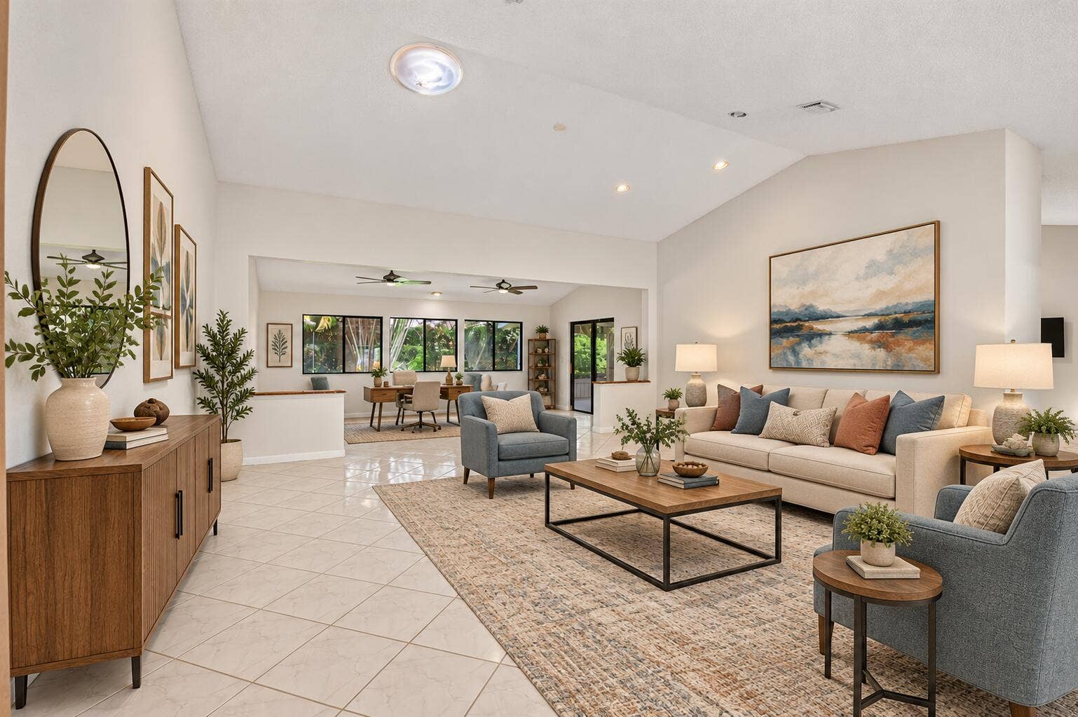 2915 Riviera Drive, Delray Beach, FL 33445 This extended Living room has amble space for a home office, TV room, hobby space, reading nook or so much more.