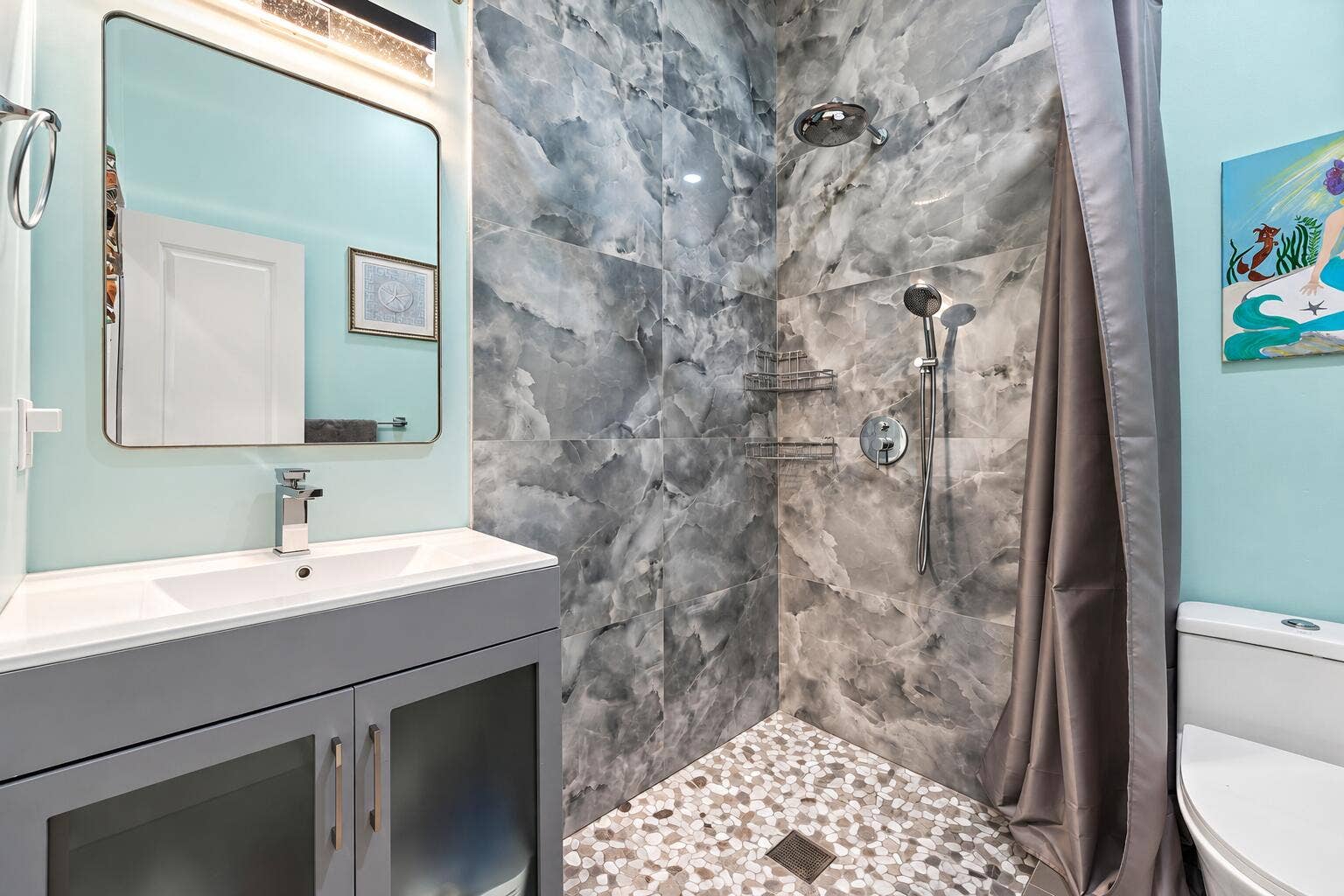 Modern Aqua Marble Bathroom