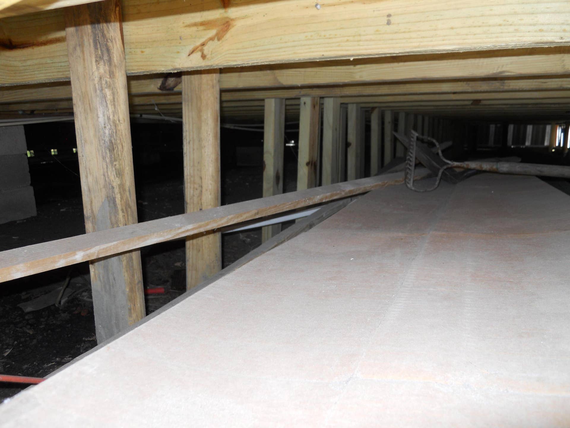 Underneath truss and support