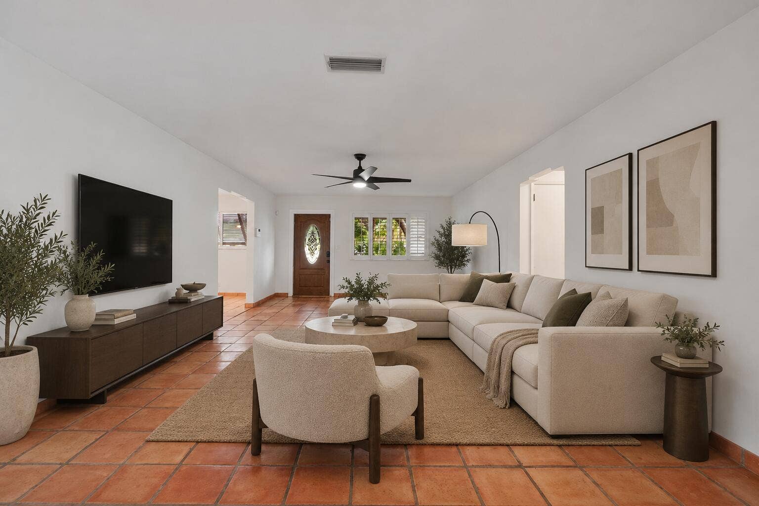 410 NE 36th Street, Boca Raton, FL 33431 Virtually staged living room