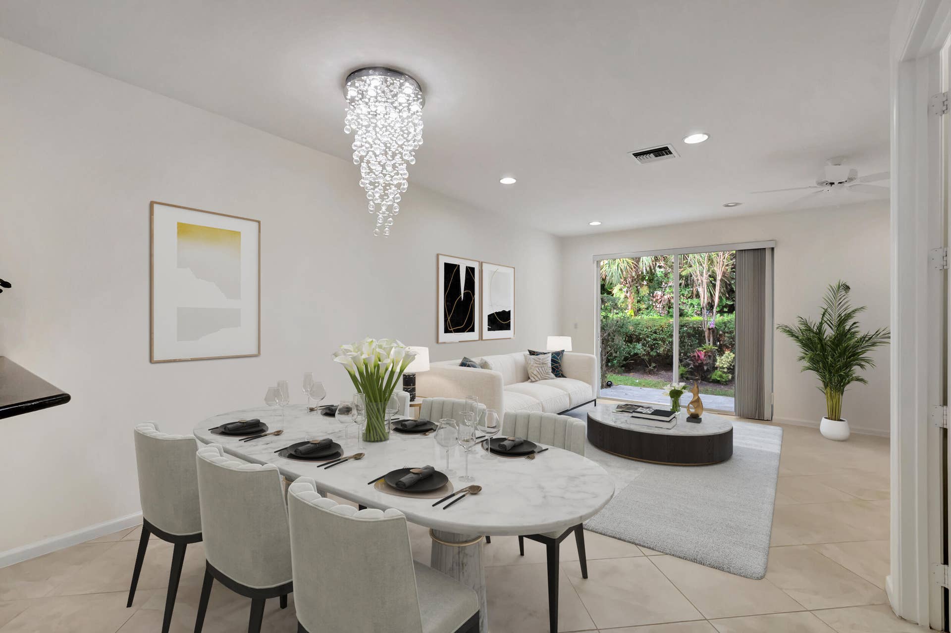 16169 Poppy Seed Circle, Delray Beach, FL 33484 Staged dining/living room