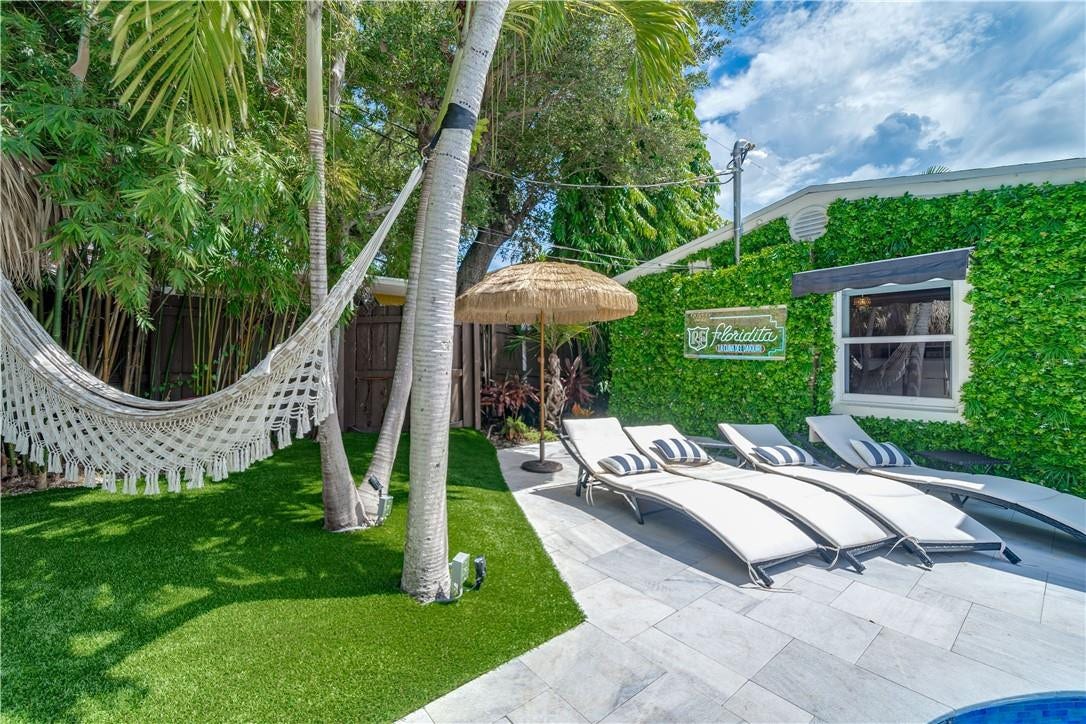 Hammock and lounge chairs
