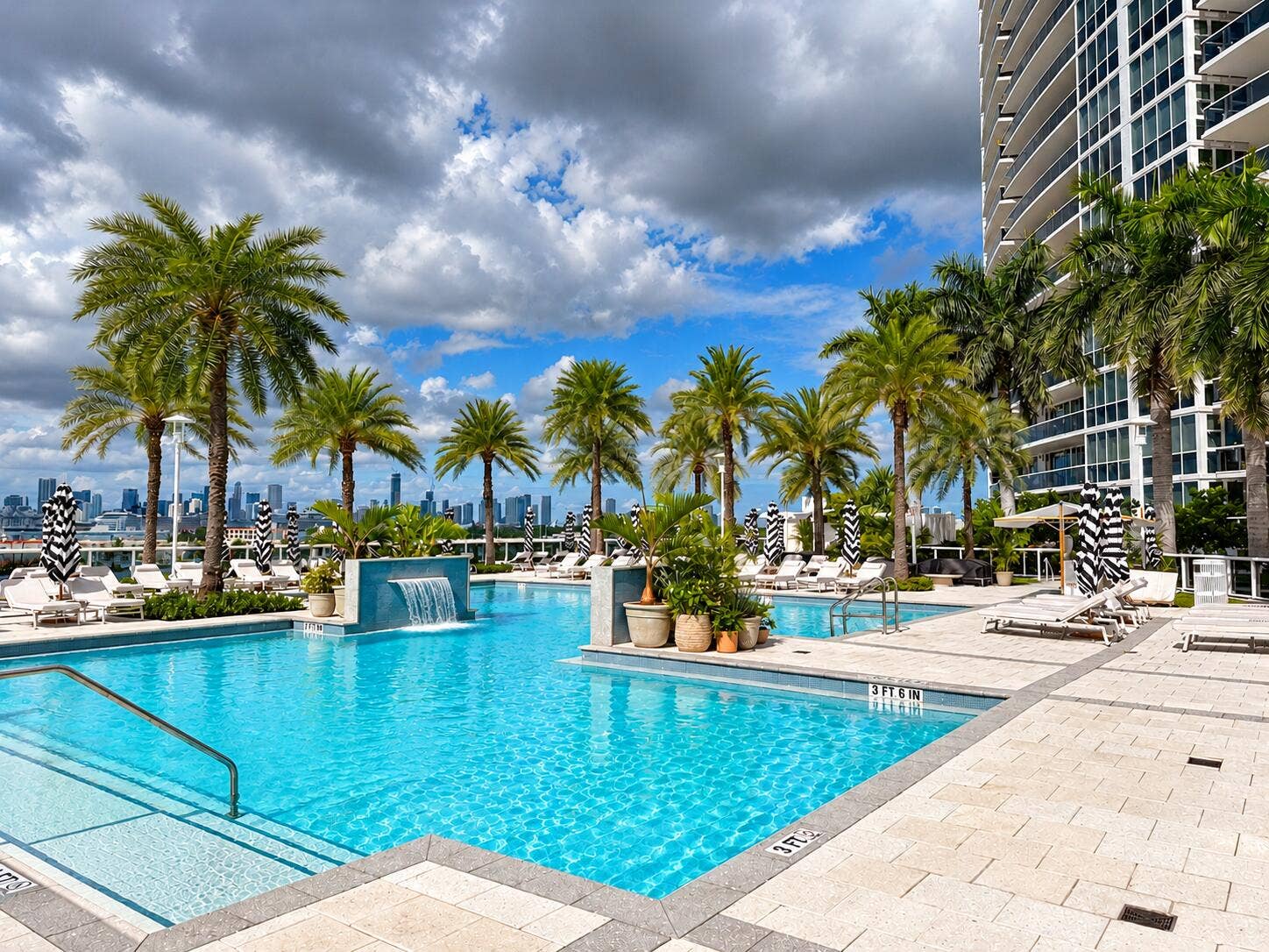Tropical Luxury Poolside Skyline