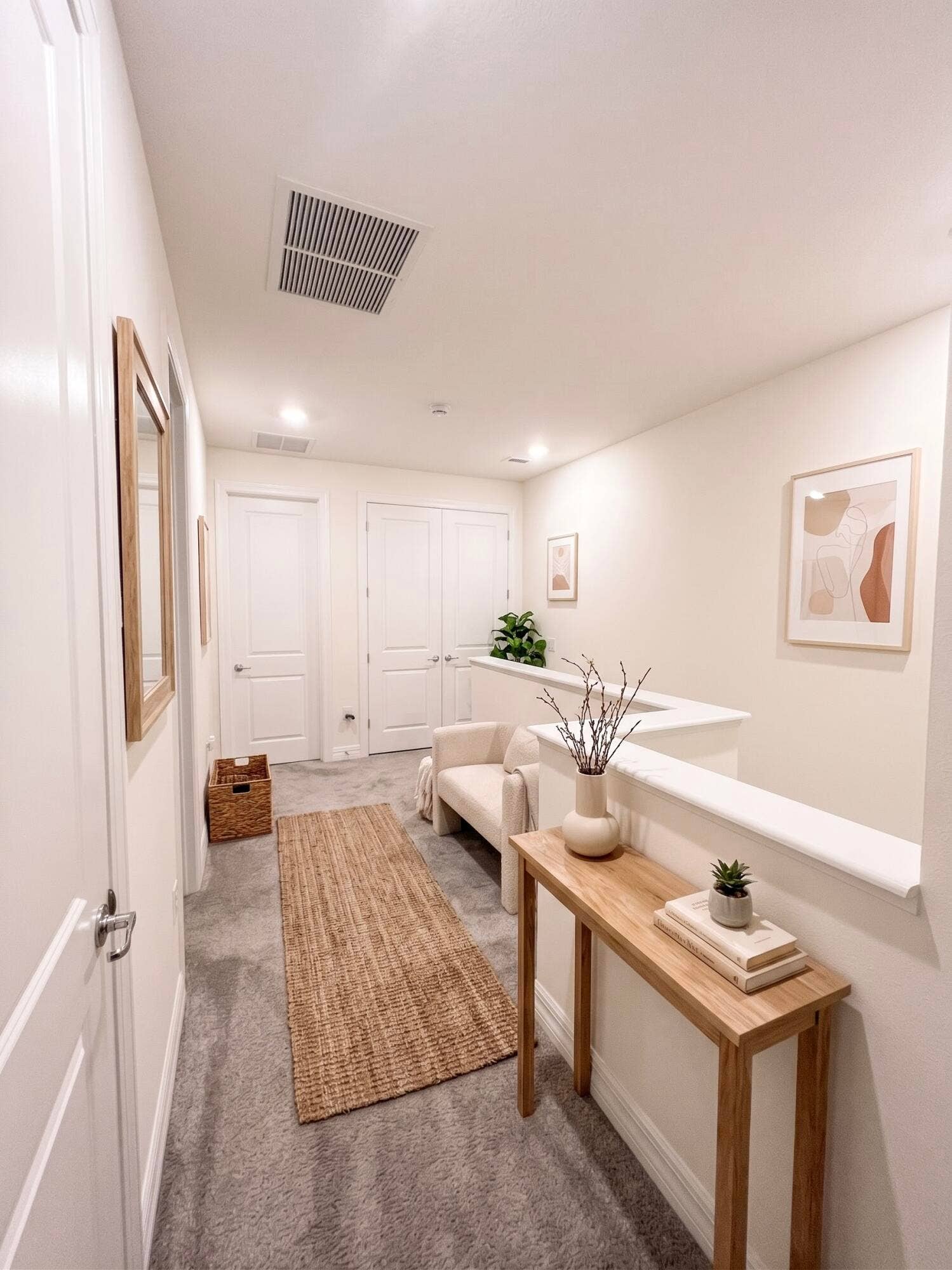 Upstairs Hallway with Laundry Mockup Fur