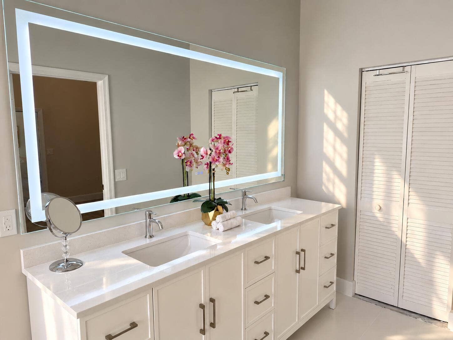23379 Water Circle, Boca Raton, FL 33486 Bright Modern Vanity with Orchids
