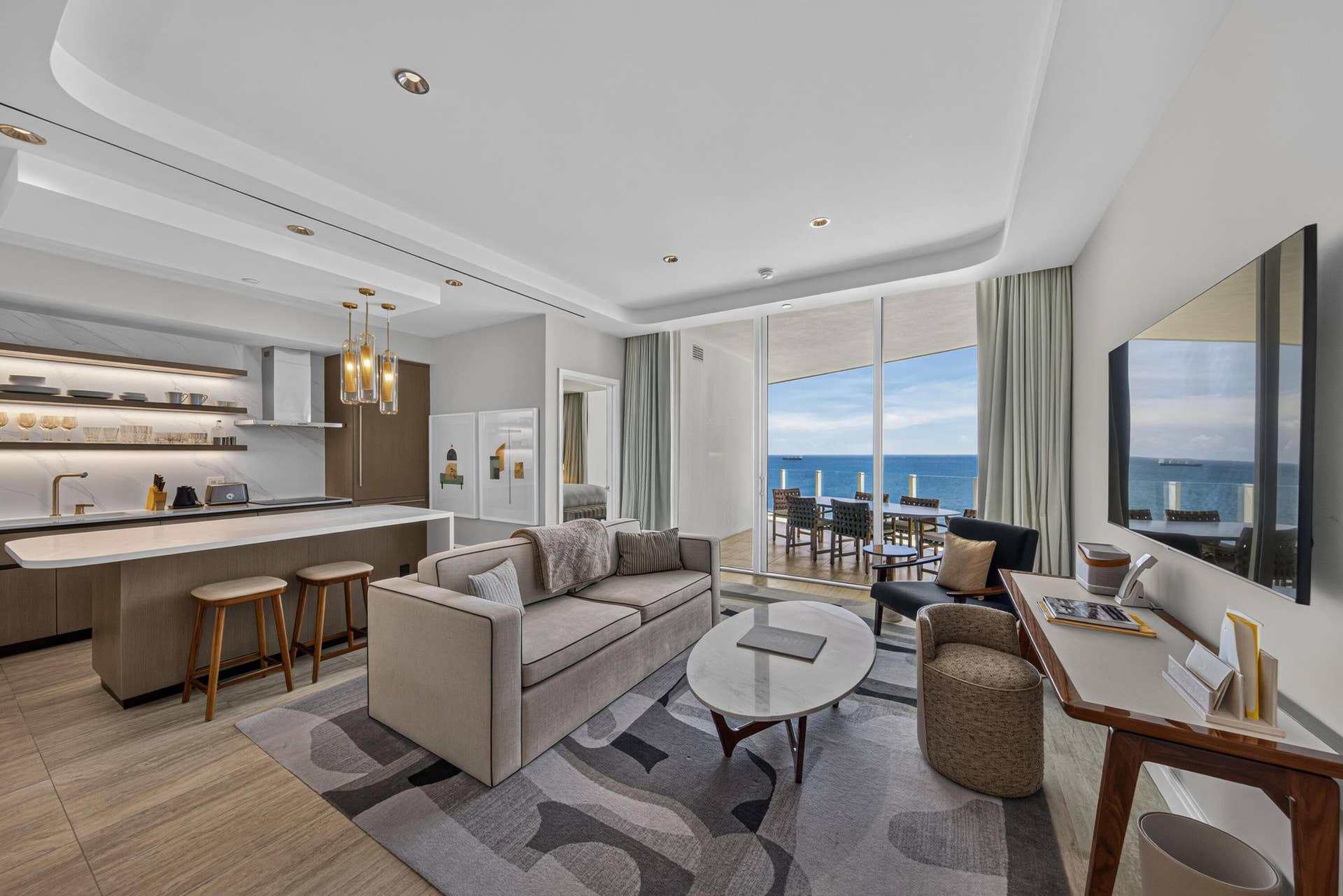 Dining, Living and Kitchen all with Southeast Oceanviews.