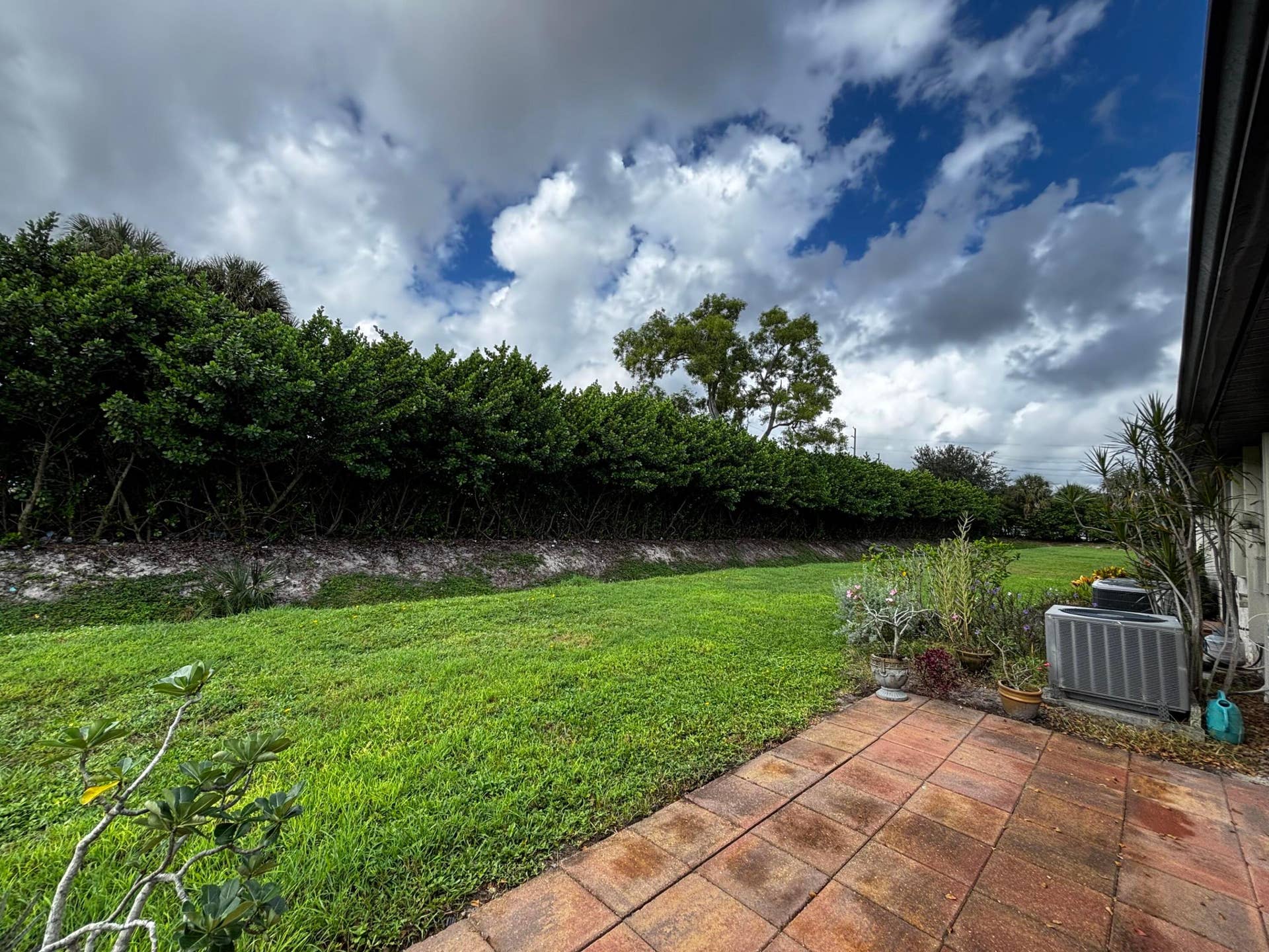 Peaceful green space, with outdoor patio area