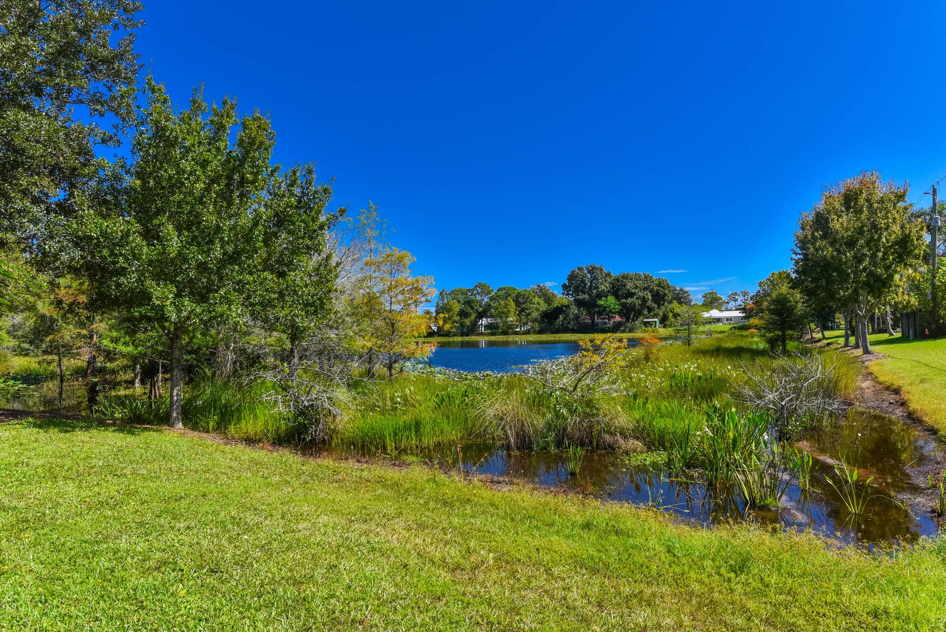 3098 SE BUR Street, Port St Lucie, FL 34952 Enjoy a peaceful neighborhood setting with a picturesque pond across the street, surrounded by lush greenery and mature trees. A lovely touch of nature in Sandpiper Bay!
