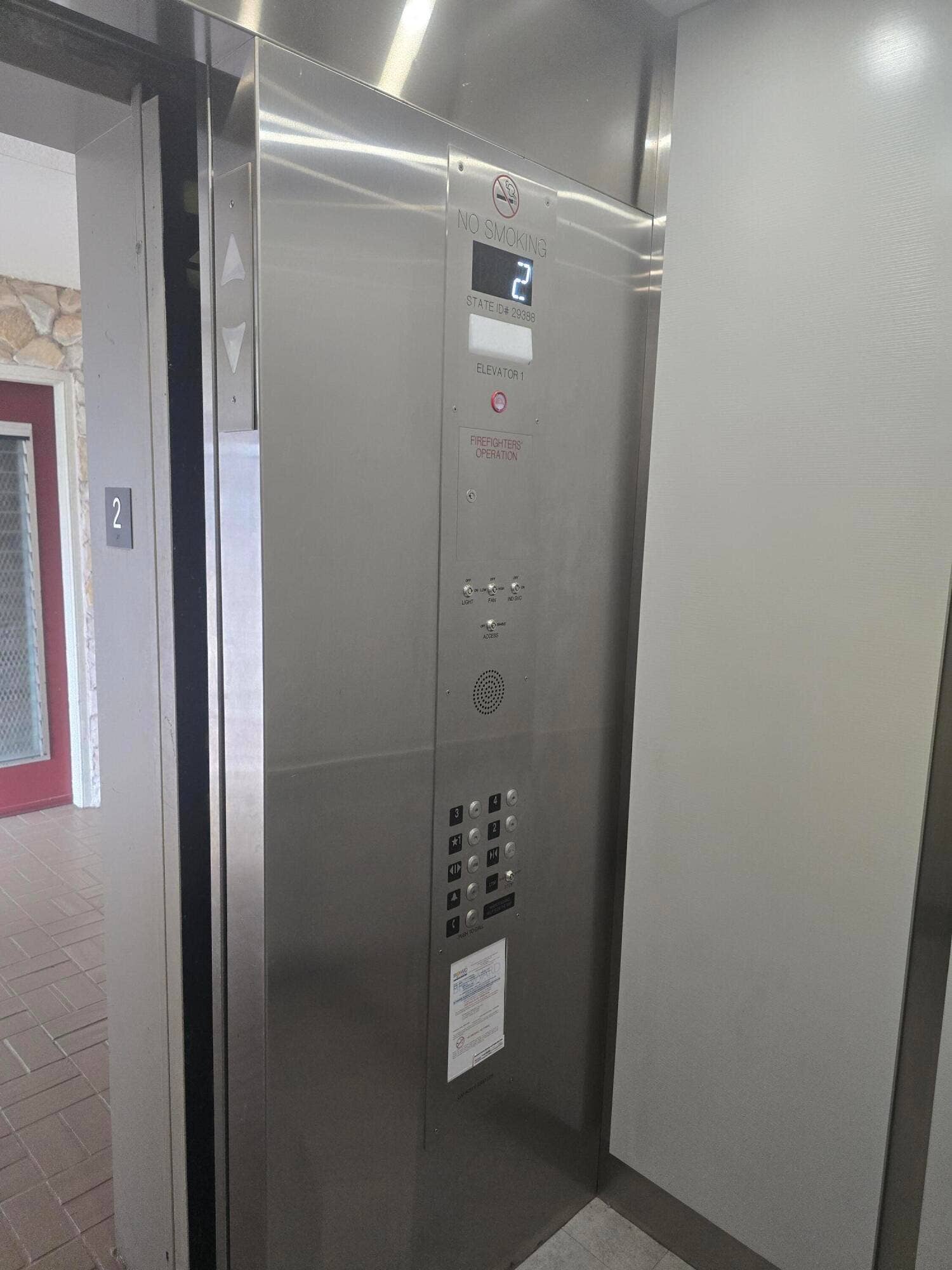 Newly upgraded elevator