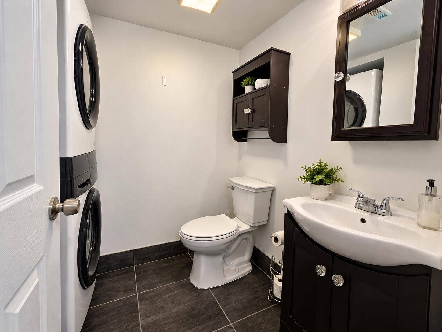 Guest Half Bath with Washer Dryer