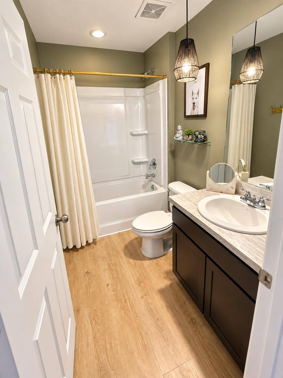 Modern Olive Green Bathroom Retreat