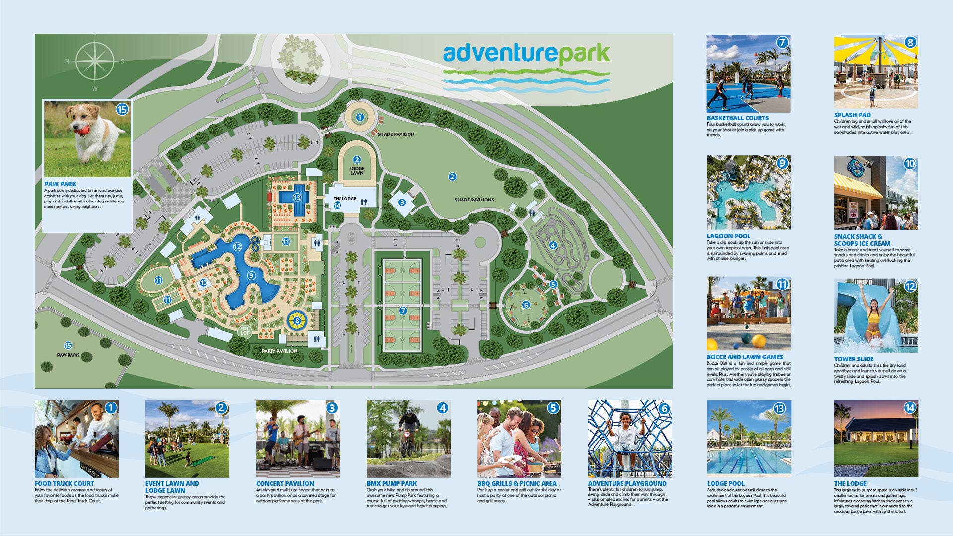 4931 Rivo Alto Circle, Westlake, FL 33470 Pools, slide, snack shack, kids' area, basketball courts, The Lodge Center, Bmx track, food trucks