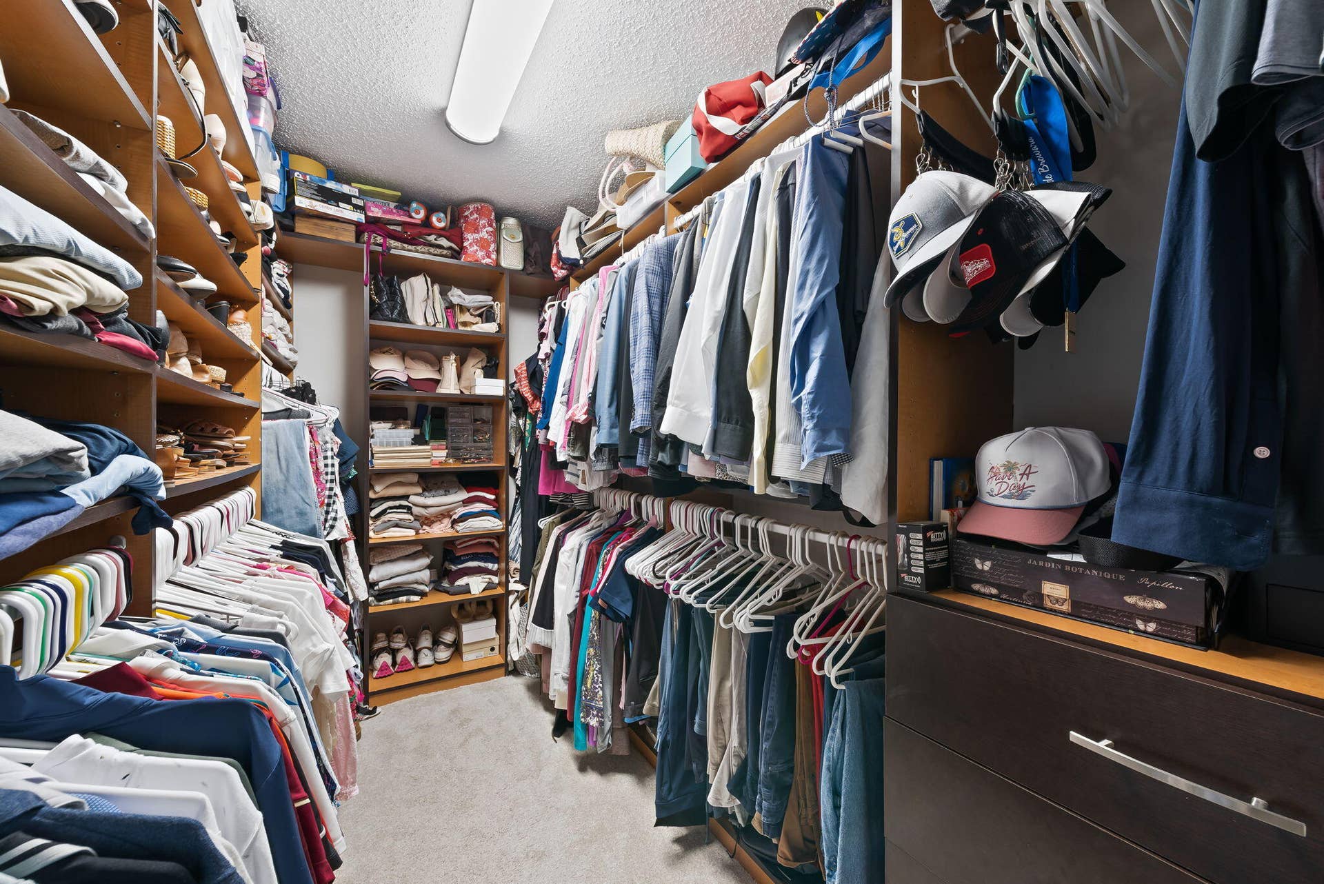 Large walking primary closet
