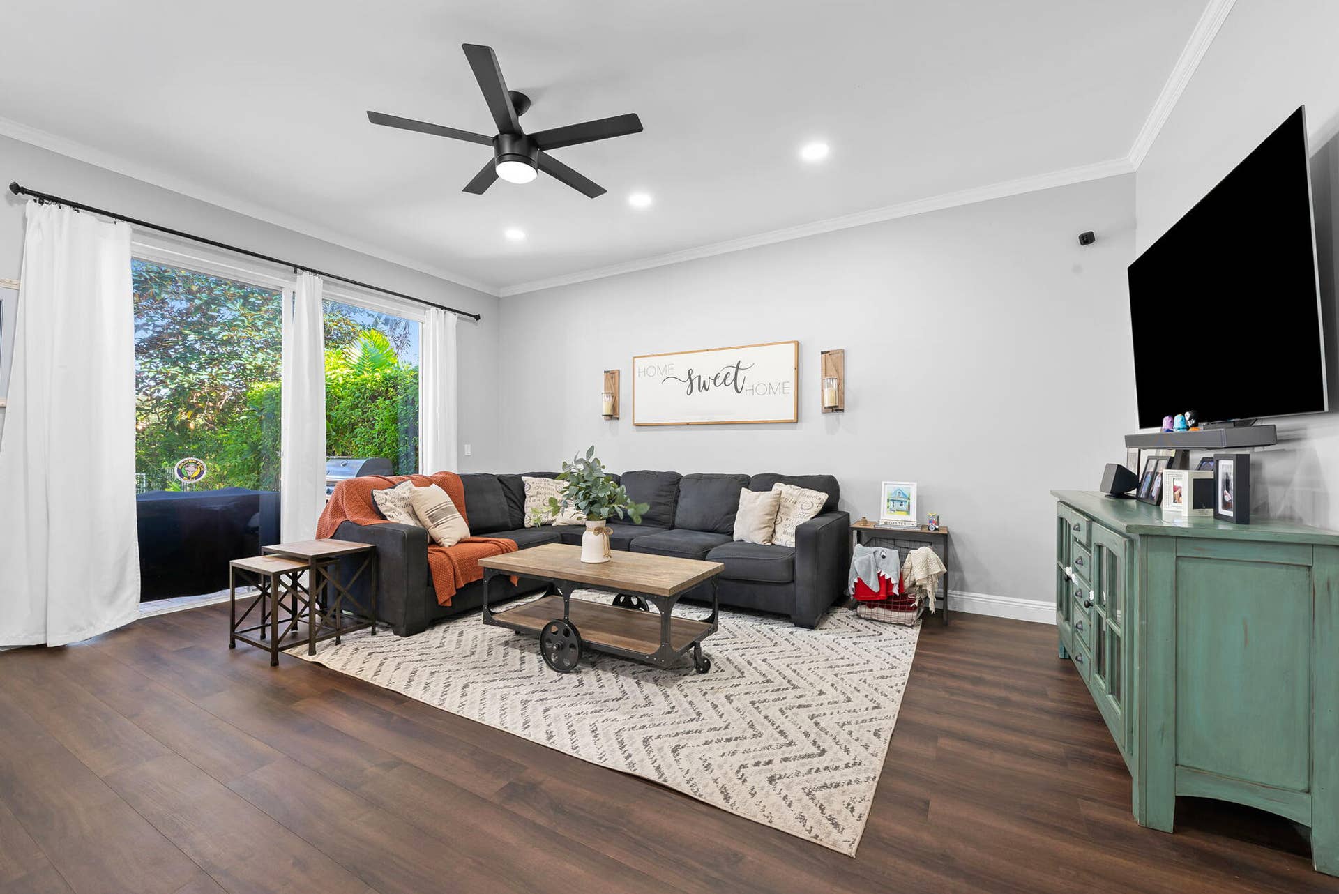 Family room next to kitchen