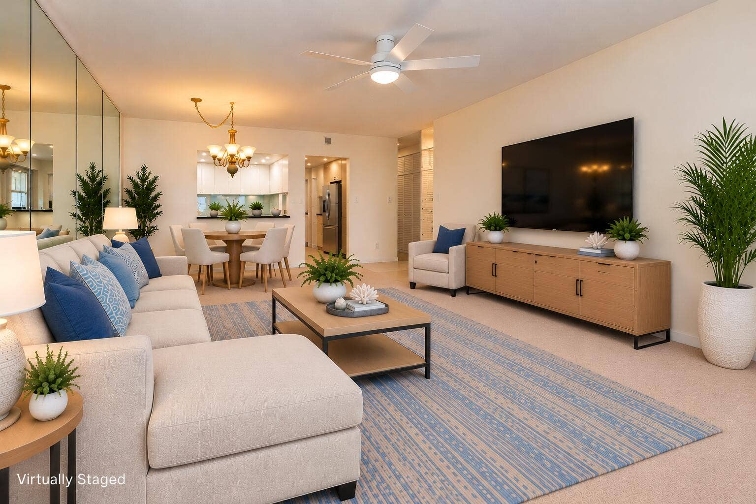 3200 NE 36th Street, #1618, Fort Lauderdale, FL 33308 Virtually Staged Modern Living Room