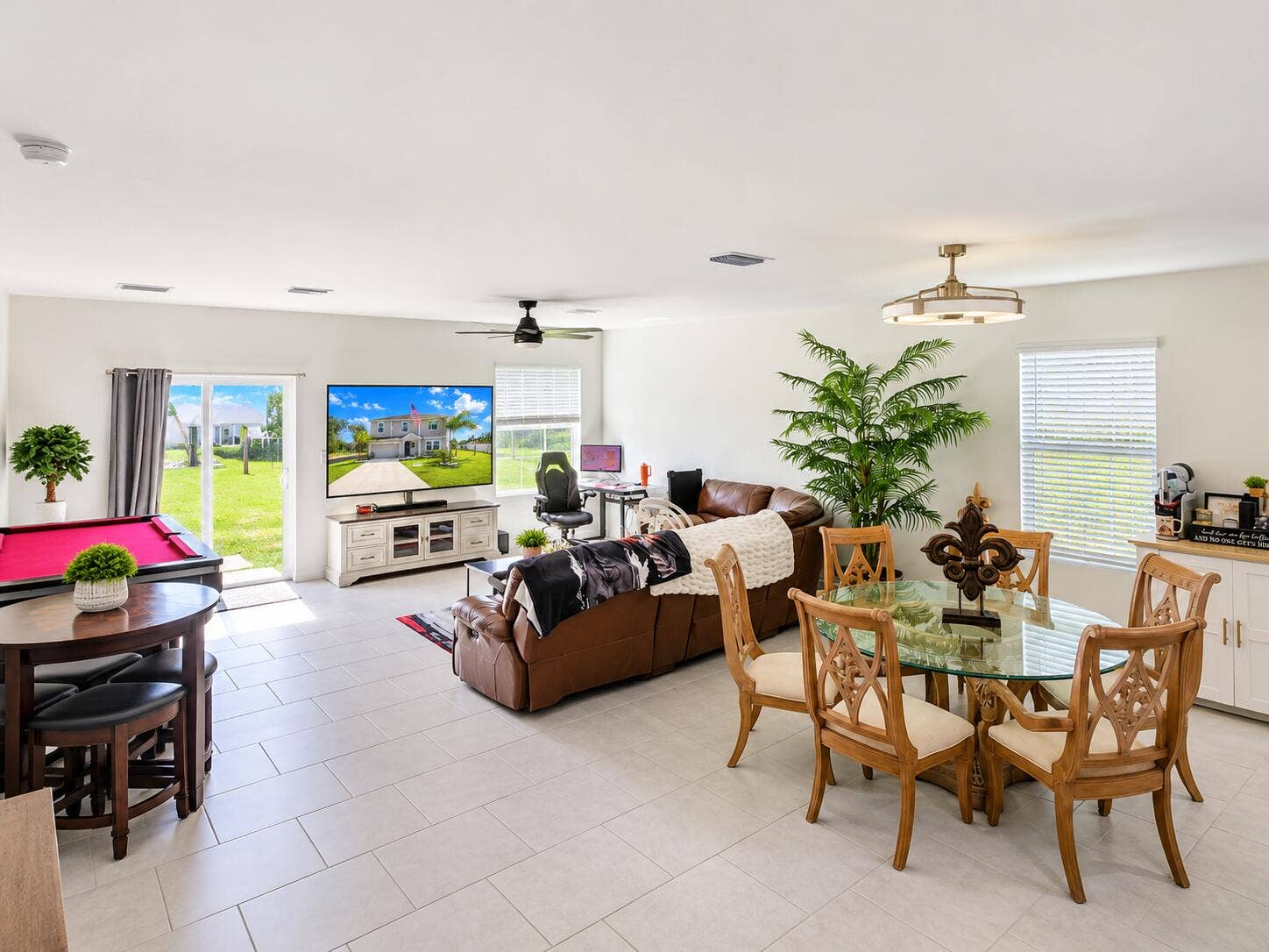 Bright Modern Open-Plan Game Room