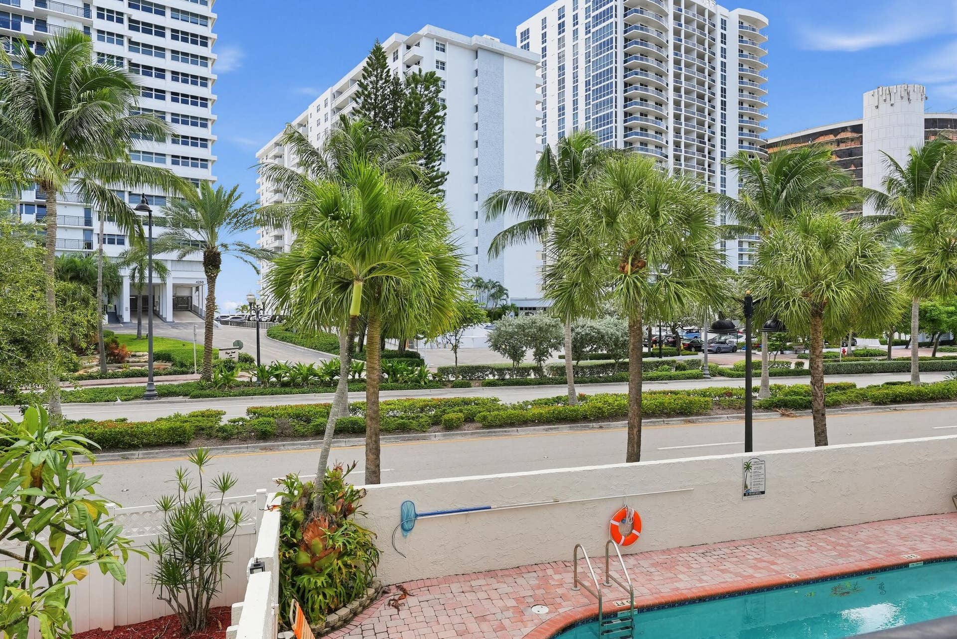 4143 N OCEAN Boulevard, #209, Fort Lauderdale, FL 33308 You can get a glimpse of the ocean (between the buildings across the street.