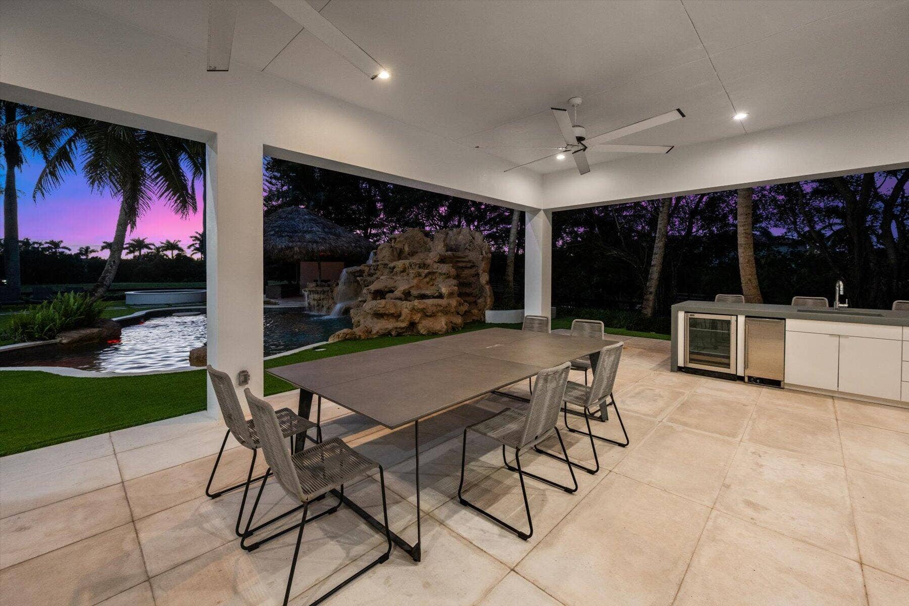 3580 Aiken Court, Wellington, FL 33414 Covered Patio with outdoor kitchen