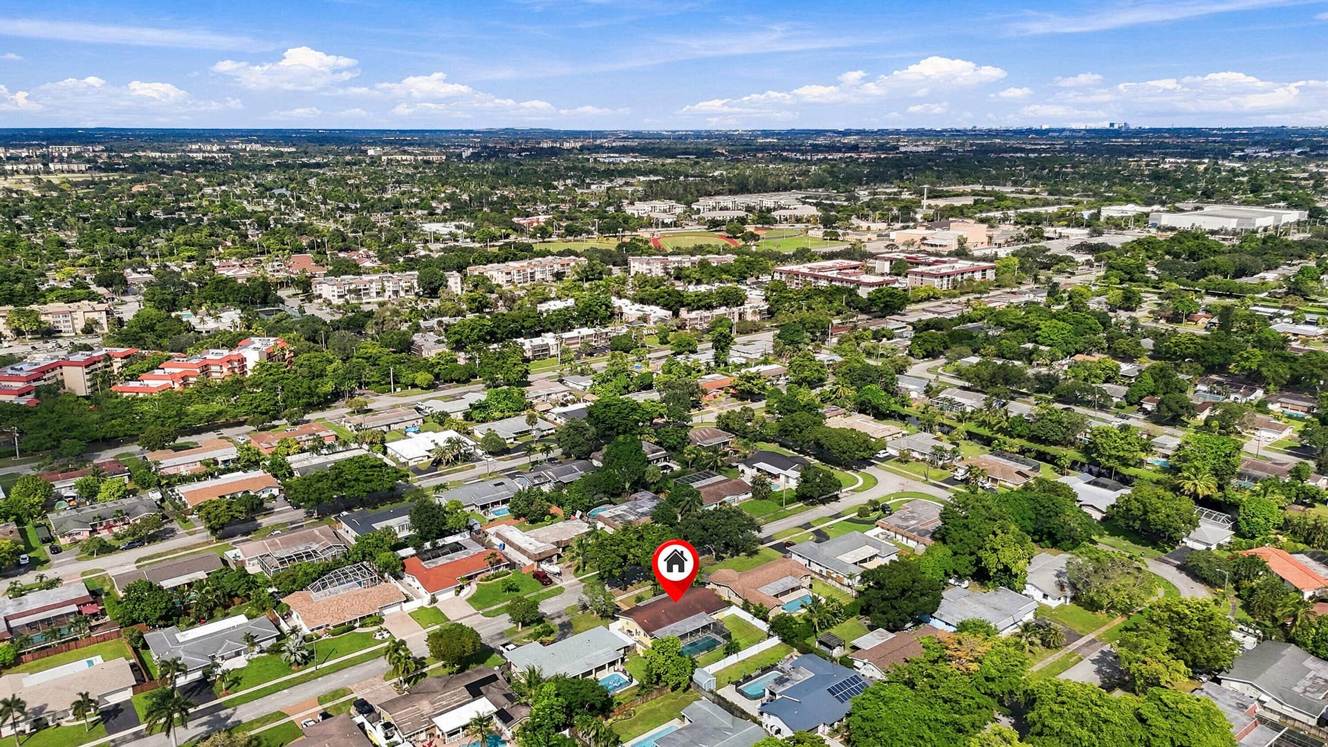 7360 NW 14th Street, Plantation, FL 33313 Back Yard Aerial View