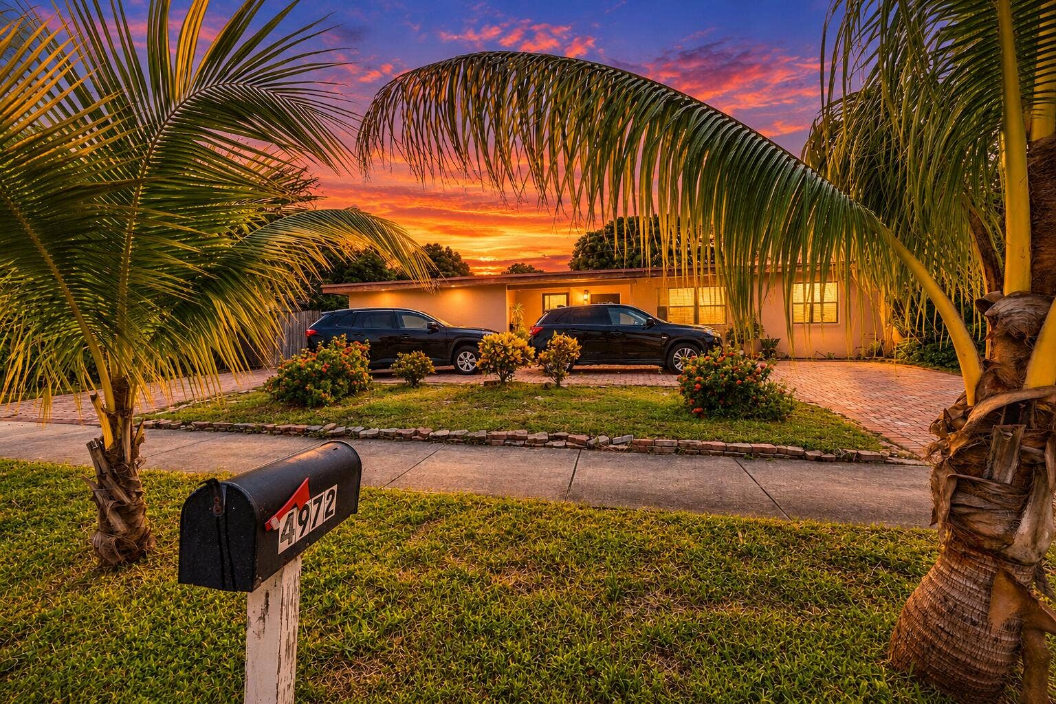 4972 NE 14TH Avenue, Pompano Beach, FL 33064 Tropical Twilight Home with Mailbox 4972