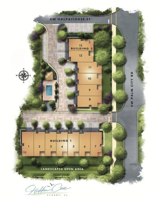 491 SW Hidden Cove Way, Stuart, FL Hidden Cove - Site Plan