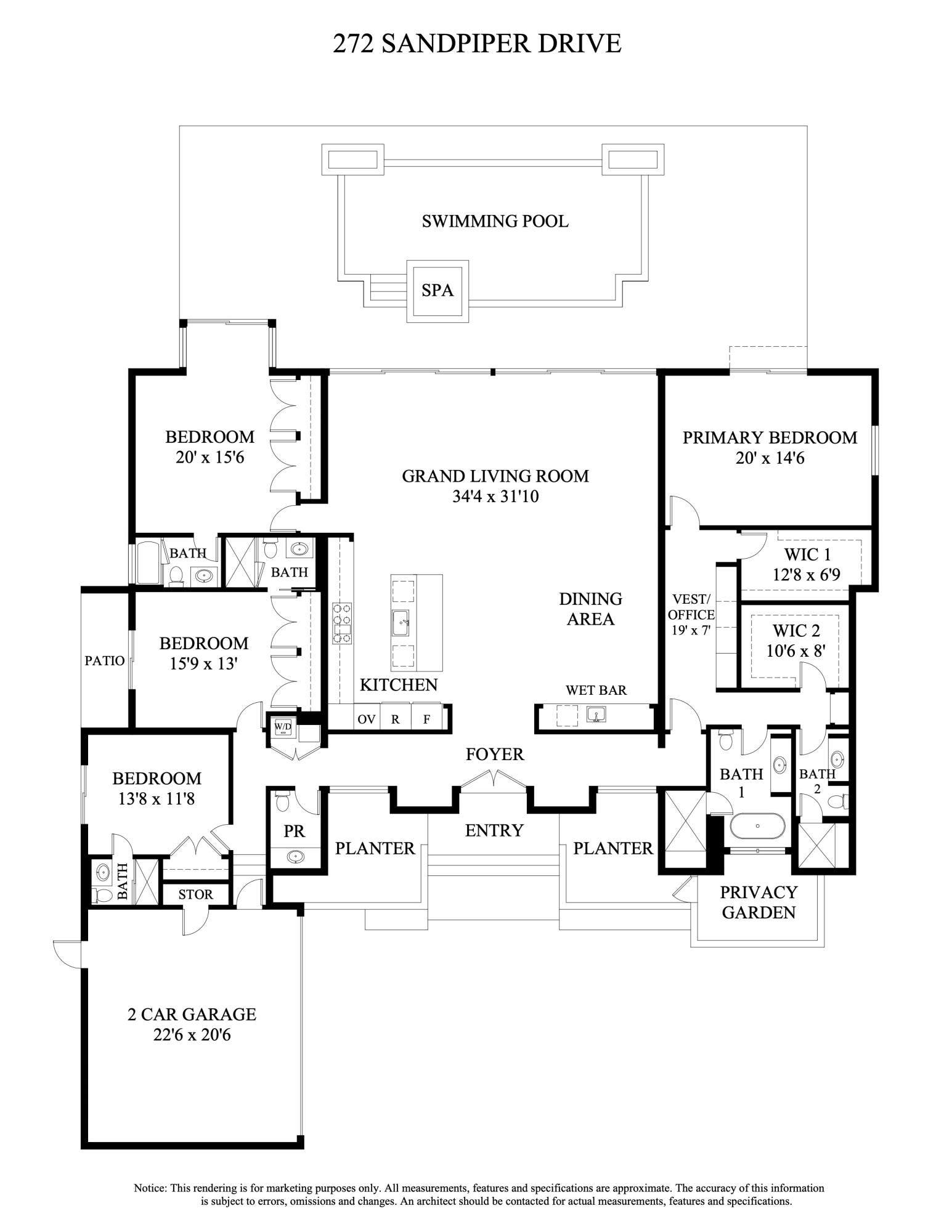 272 Sandpiper Drive, Palm Beach, FL 33480 Floor Plan