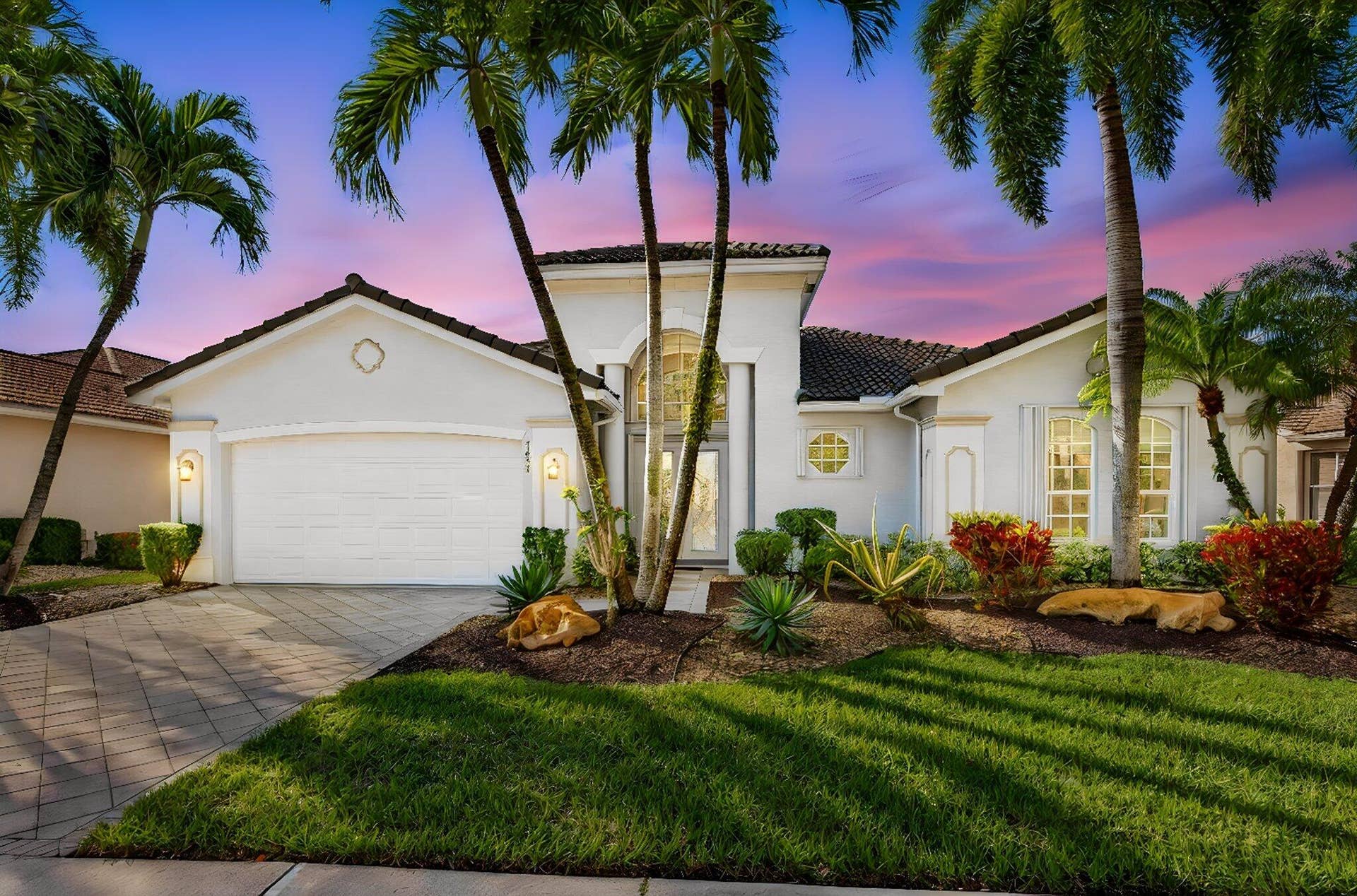 7657 ROYALE RIVER Lane, Lake Worth, FL 33467 Twilight Front