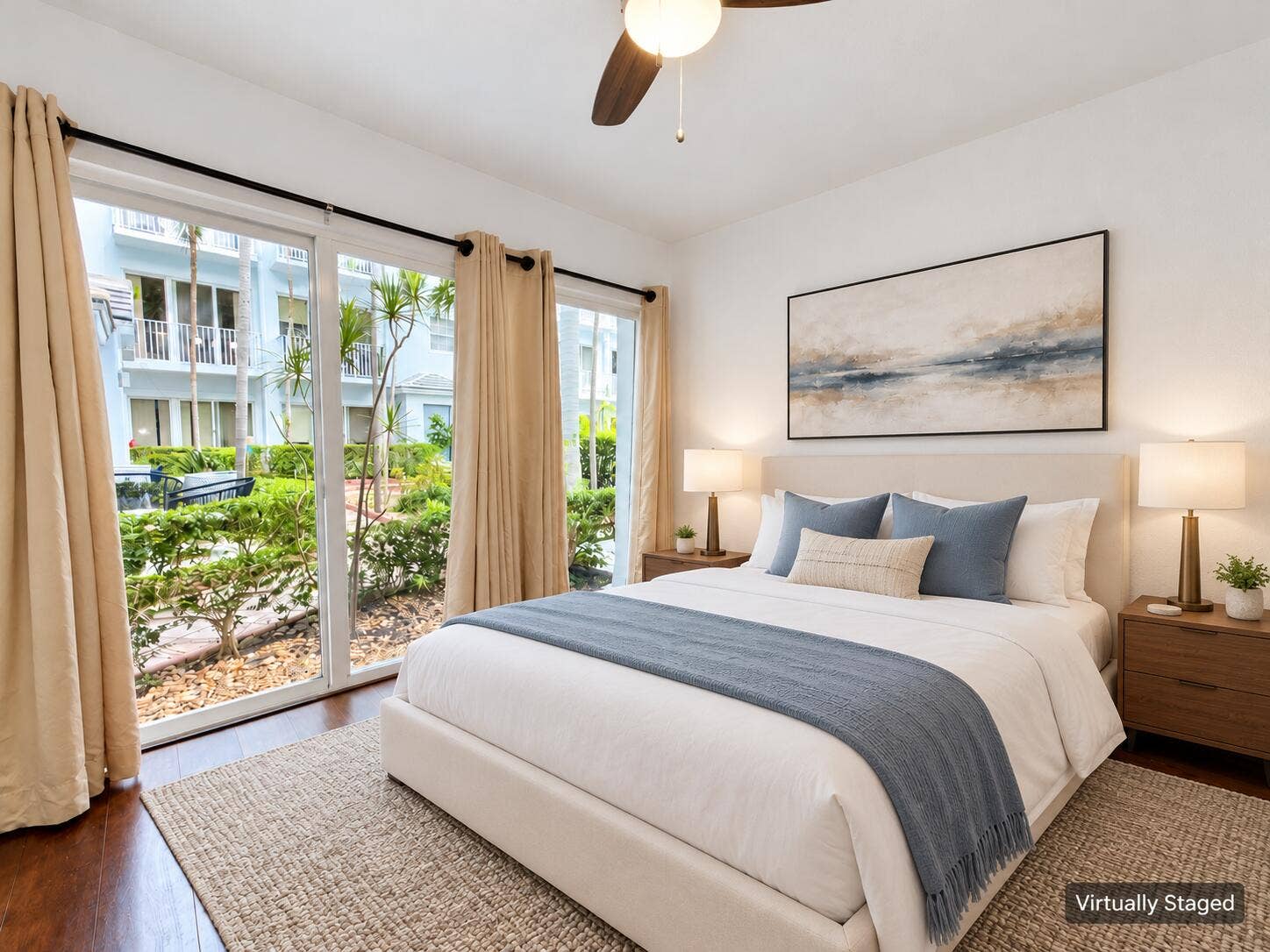 2725 NE 8TH Avenue, #112, Wilton Manors, FL 33334 Elegant Guest Bedroom with Slate-Blue Ac