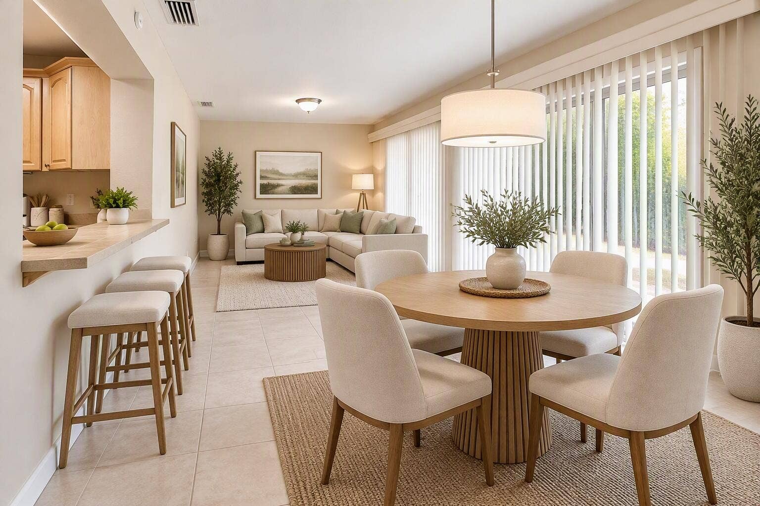 Staged family room