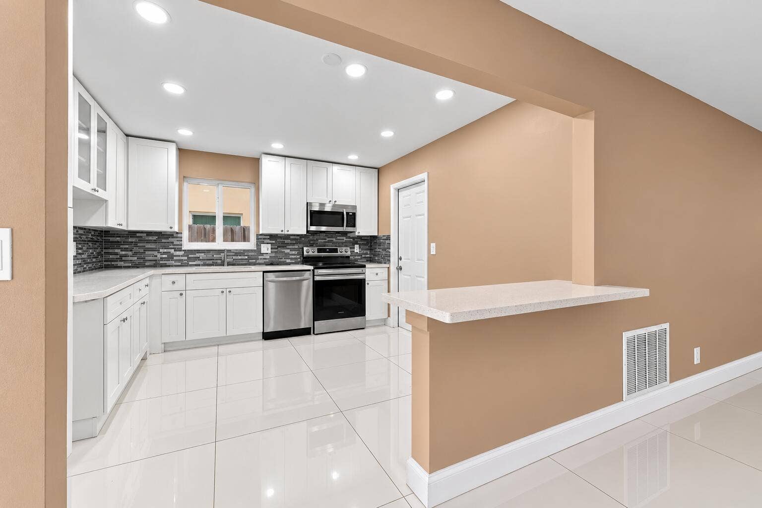 Bright Modern Kitchen Pass-Through