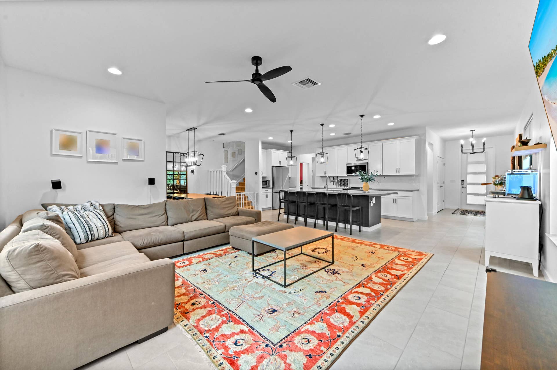 8728 Corvus Drive, Lake Worth, FL 33467 Living Room adjacent to Kitchen great for entertaining