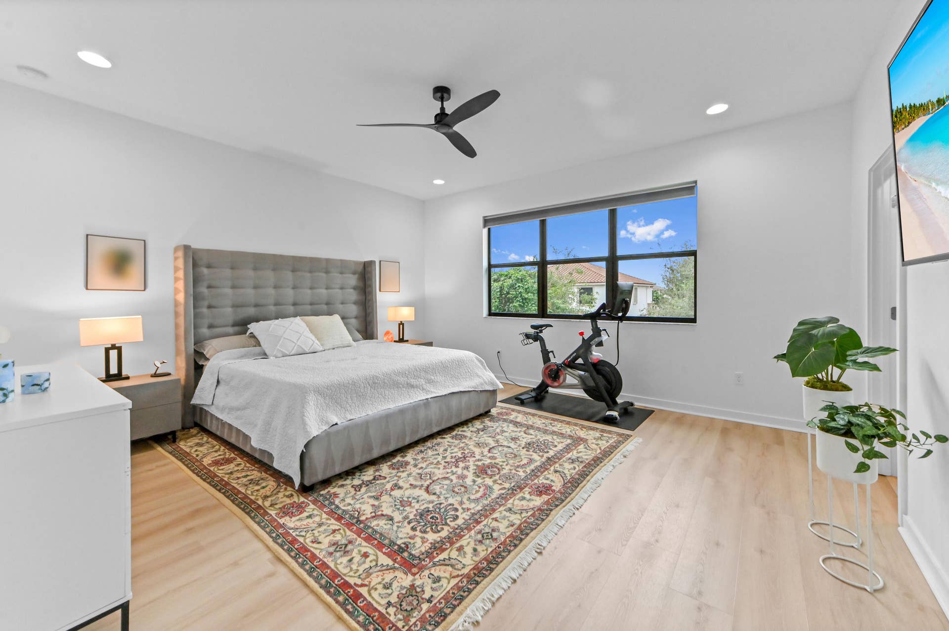 8728 Corvus Drive, Lake Worth, FL 33467 Spacious Primary Bedroom with with ceiling, recessed lighting and ceiling fan