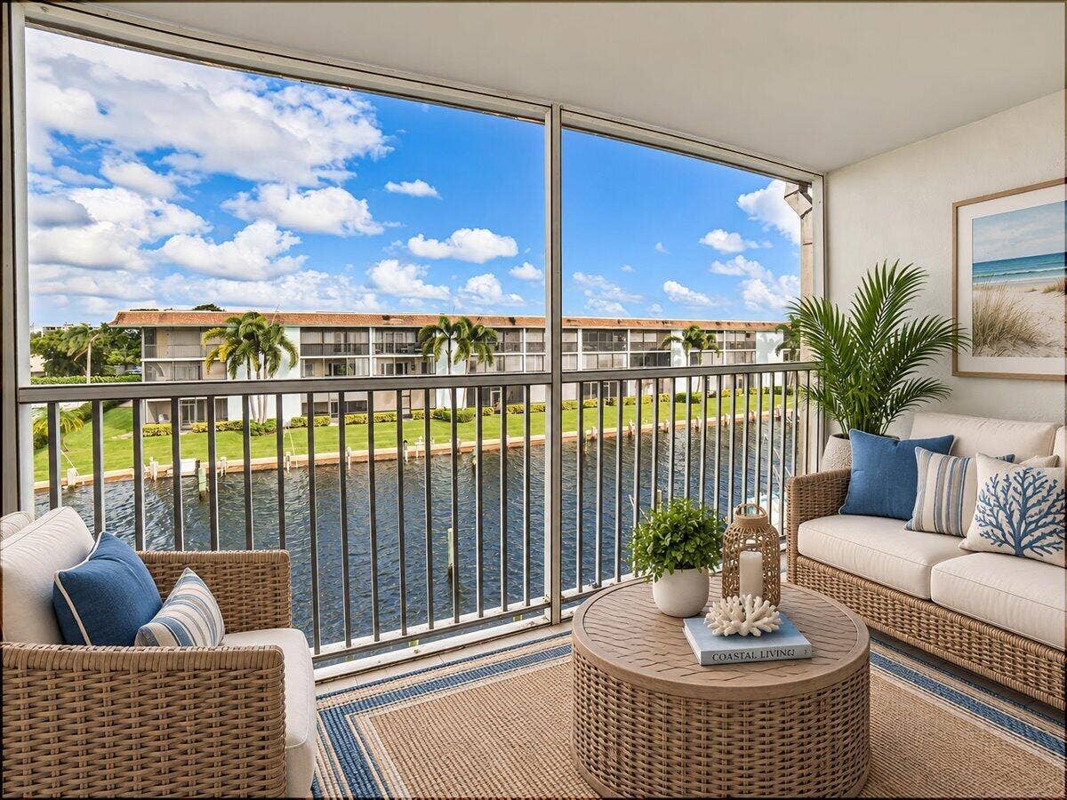 131 Doolen Court, #306, North Palm Beach, FL 33408 Balcony Virtually Staged