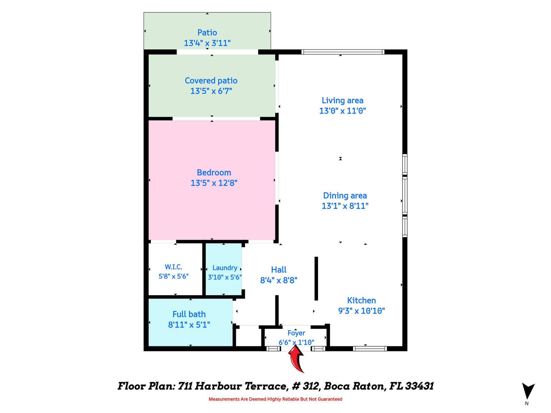 711 NE HARBOUR Terrace, #312, Boca Raton, FL 33431 3 Floor Plan