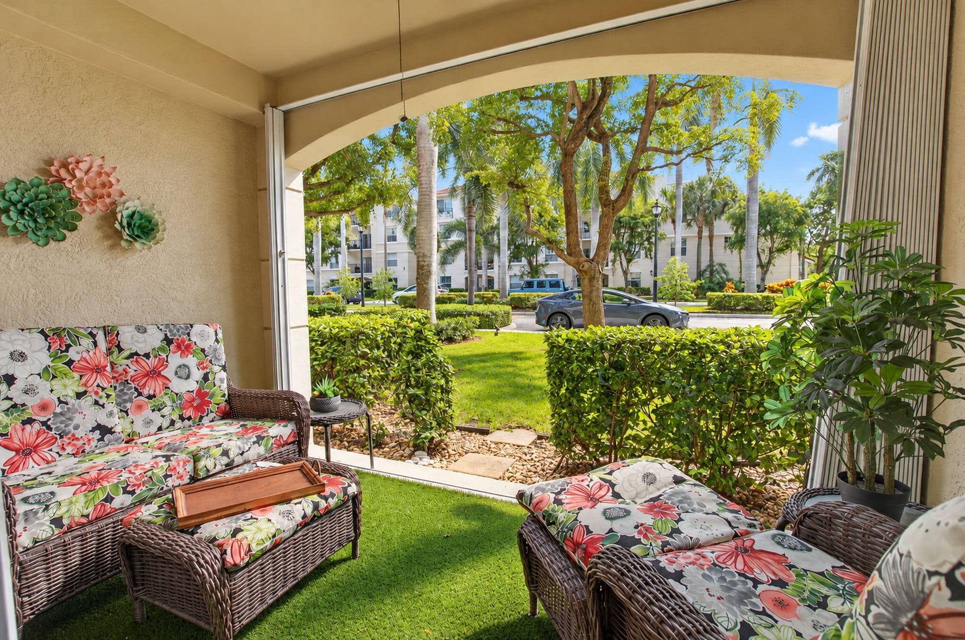 2109 TUSCANY Way, #109, Boynton Beach, FL 33435 Furnished Patio with Tropical Views
