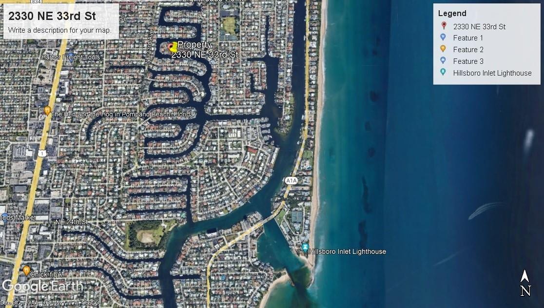 2330 NE 33RD Street, Lighthouse Point, Lighthouse Point, FL 33064 Just a short distance to Hillsboro Inlet
