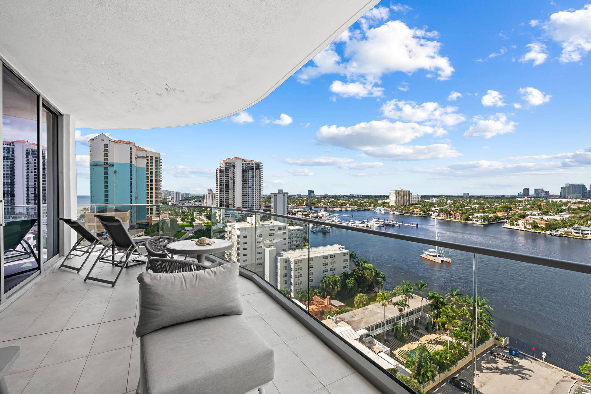 153 N Seabreeze Boulevard, #1102, Fort Lauderdale, FL 33304 Owner's suite balcony view