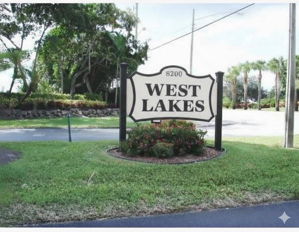 west lakes entry sign