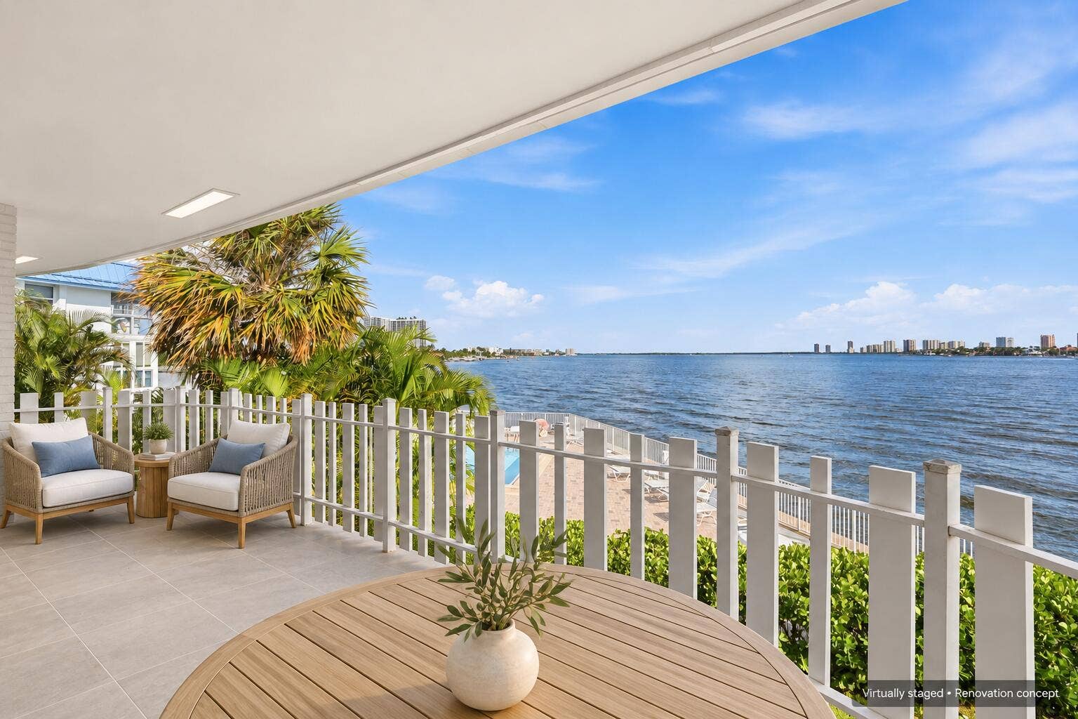 371 Wilma Circle, #4, Riviera Beach, FL 33404 VIRTUALLY STAGED & RENOVATED Conceptual rendering for inspiration only. Furnishings and improvements shown do not reflect the propertys current condition.