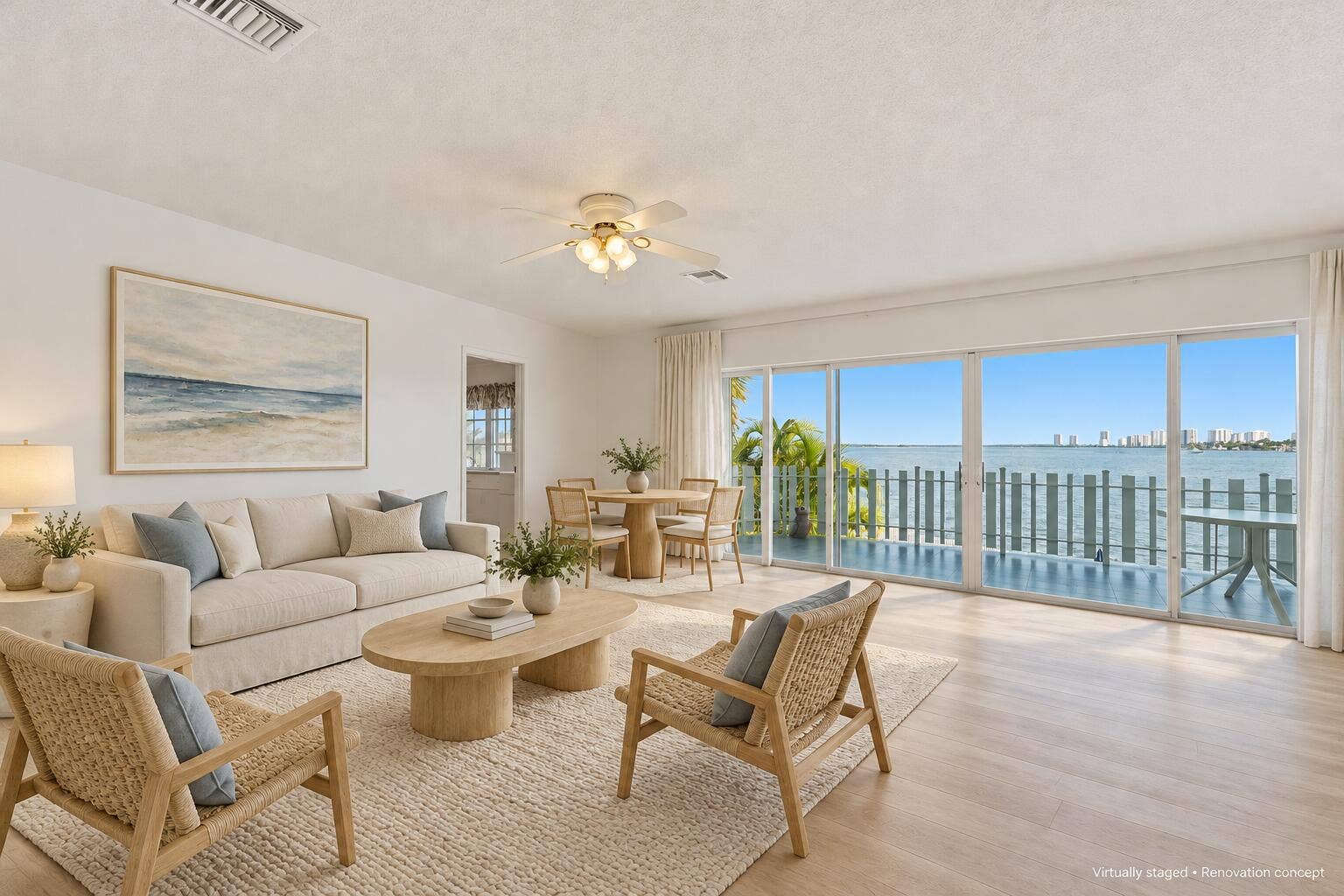 371 Wilma Circle, #4, Riviera Beach, FL 33404 VIRTUALLY STAGED & RENOVATED Conceptual rendering for inspiration only. Furnishings and improvements shown do not reflect the propertys current condition.