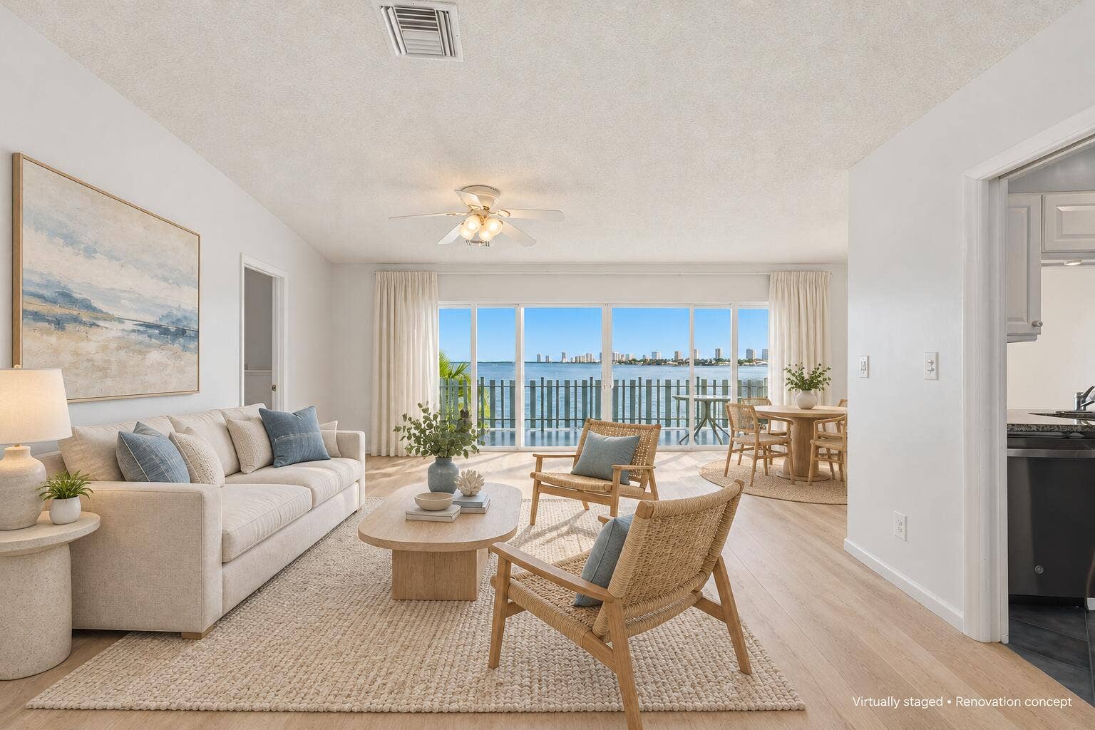 371 Wilma Circle, #4, Riviera Beach, FL 33404 VIRTUALLY STAGED & RENOVATED Conceptual rendering for inspiration only. Furnishings and improvements shown do not reflect the propertys current condition.