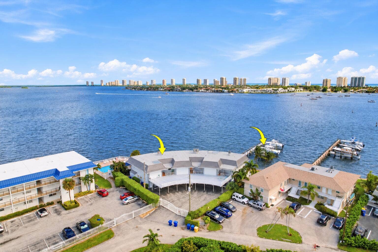 371 Wilma Circle, #4, Riviera Beach, FL 33404 Corner Unit + Boat Slip Aerial