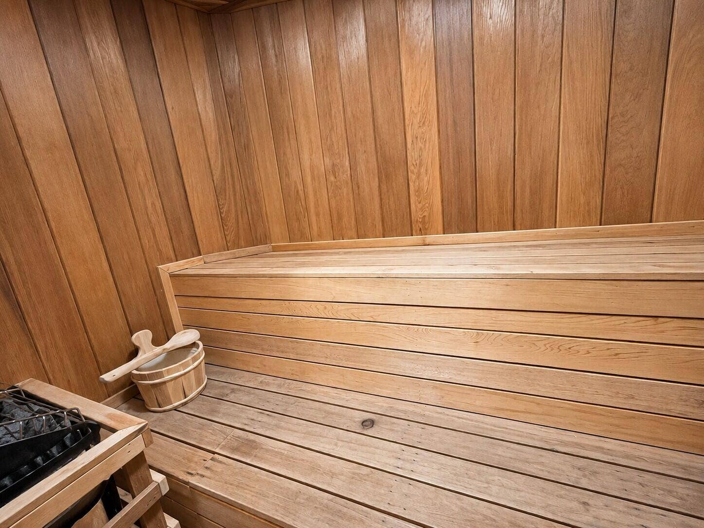1340 S Ocean Boulevard, #2403 PH3, Pompano Beach, Pompano Beach, FL 33062 Serene Natural Wood Sauna Interior