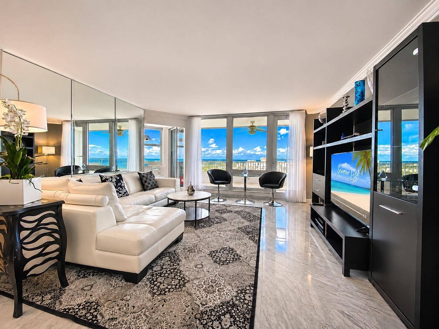 1340 S Ocean Boulevard, #2403 PH3, Pompano Beach, Pompano Beach, FL 33062 Living Luxurious Oceanfront Living Room