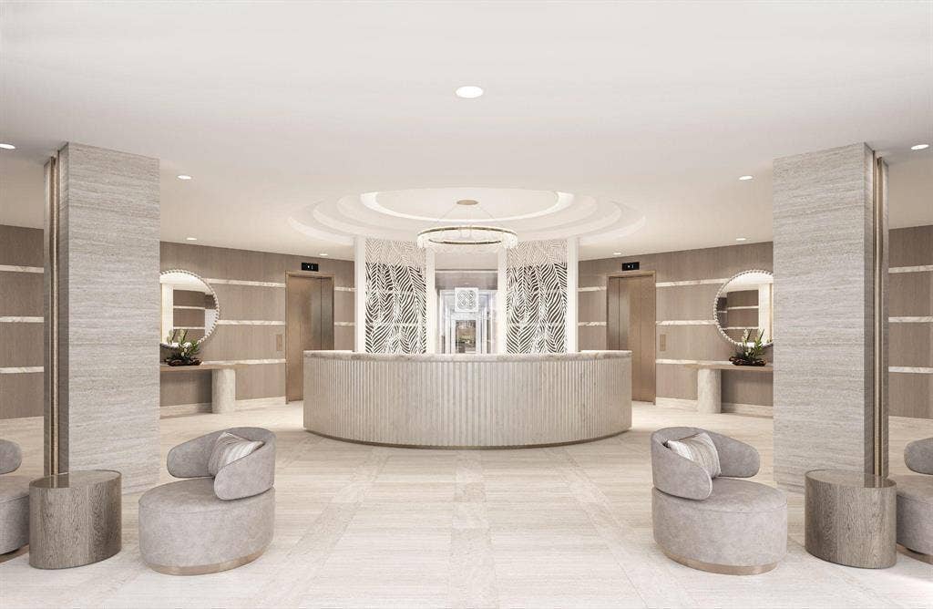 1340 S Ocean Boulevard, #2403 PH3, Pompano Beach, Pompano Beach, FL 33062 zLobby - Illustration of Completed Renov